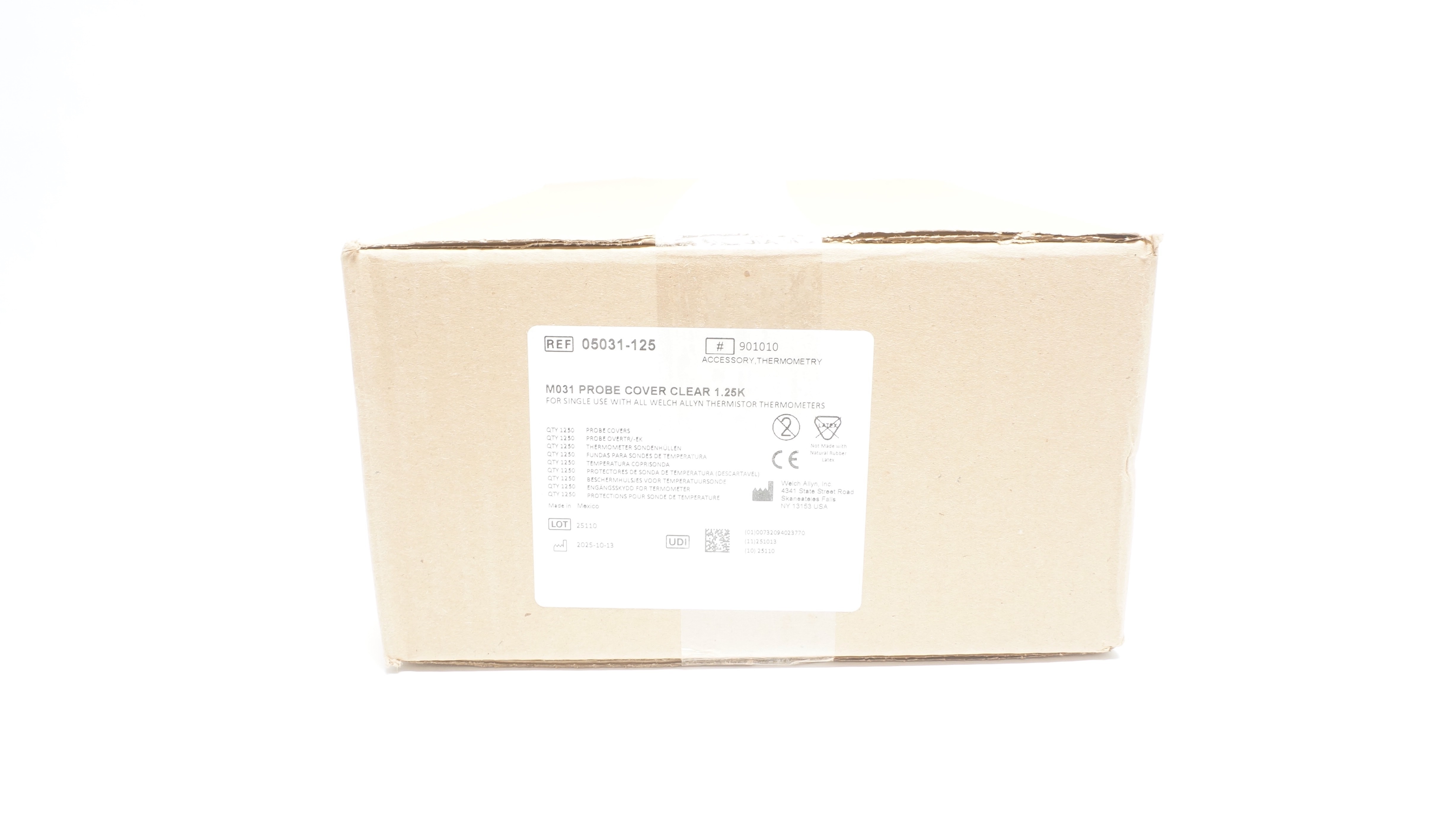 WelchAllyn 05031-125/ 901010 M031 Probe Cover Clear 1.25K - Box of 1250