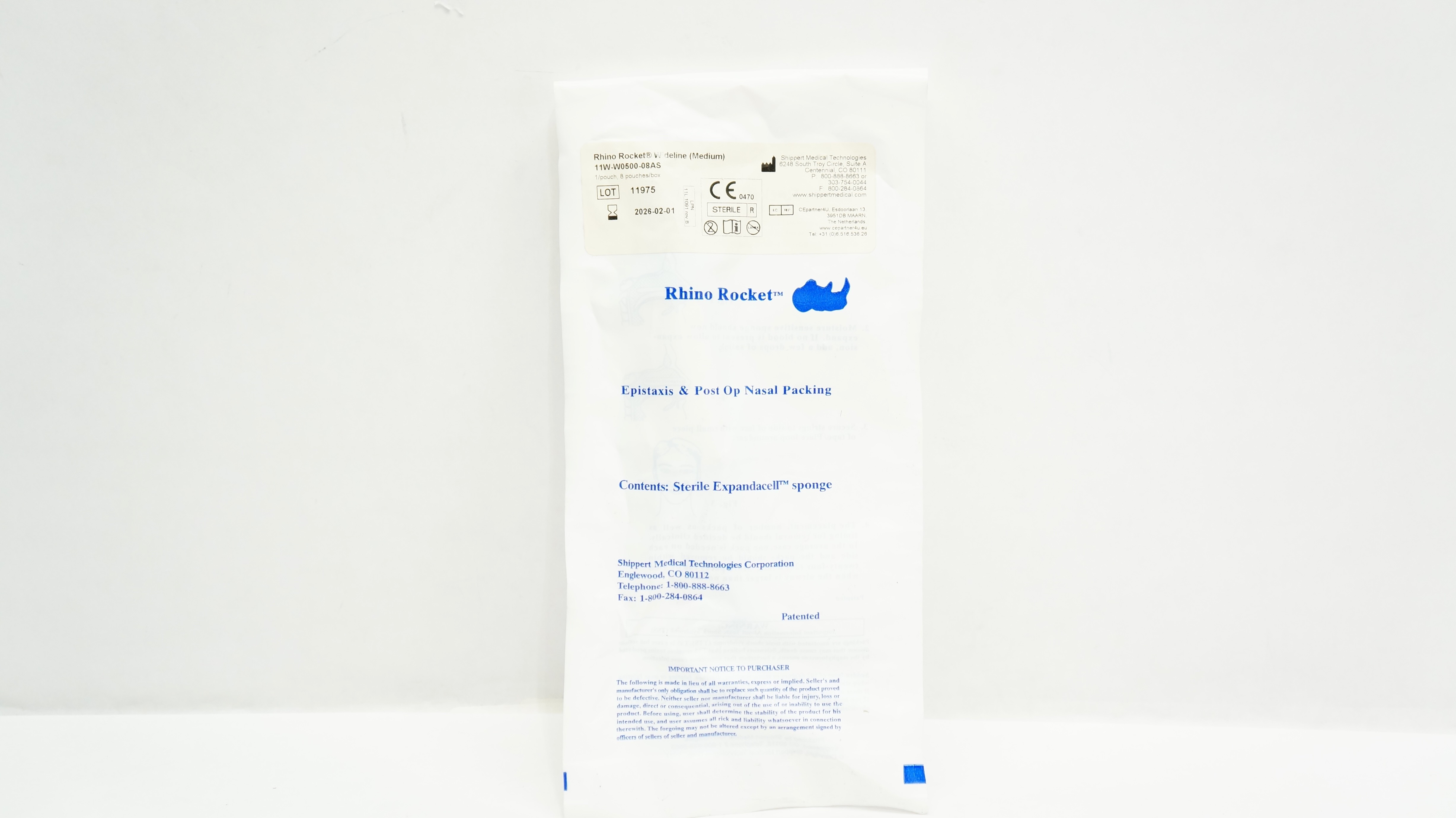 Shippert Medical 11W-W0500-08AS Rhino Rocket Wideline Expandacell Spange, Medium