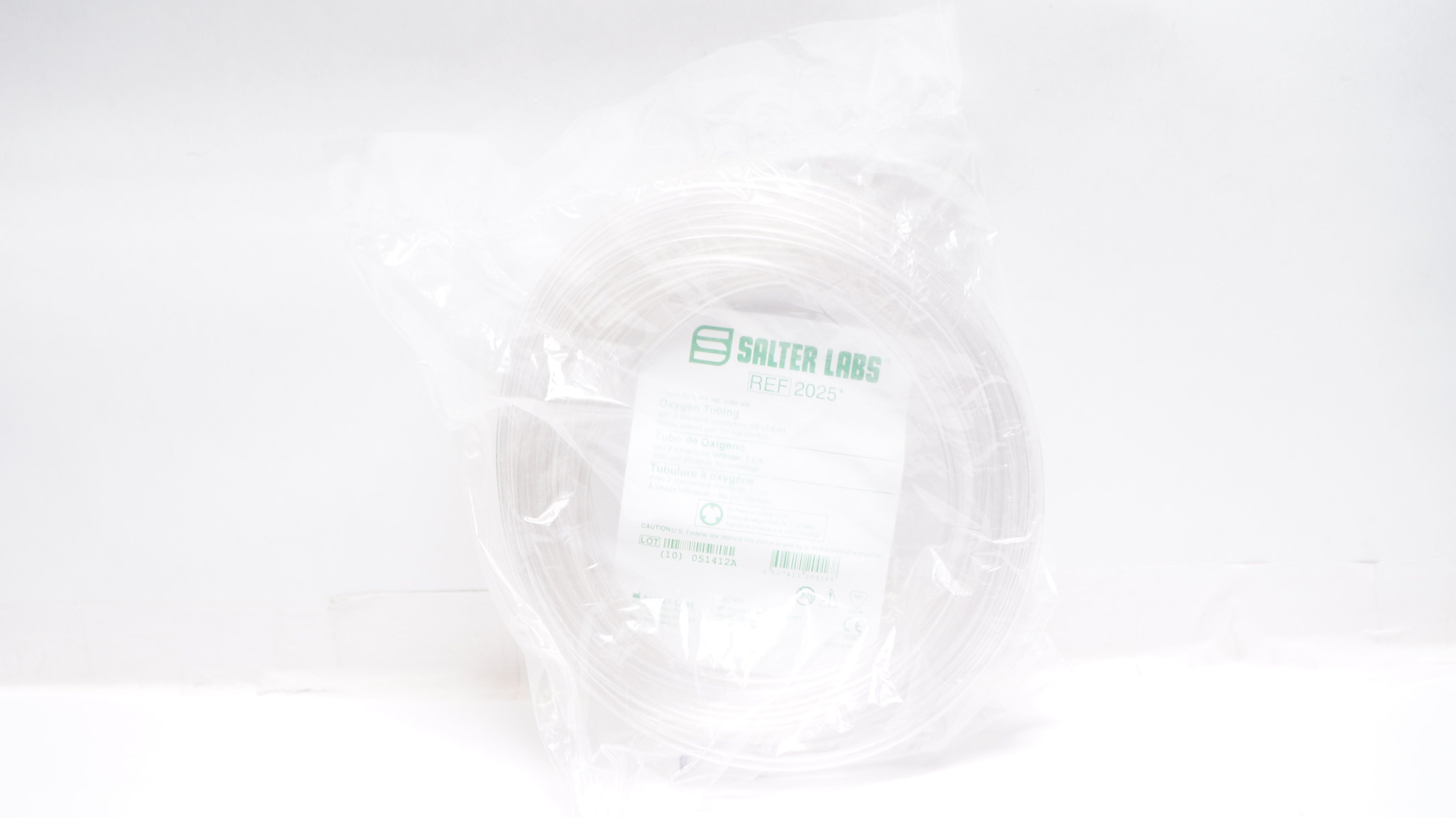 Salter Labs 2025 Oxygen Tubing 25ft. with 2 Standard Connectors