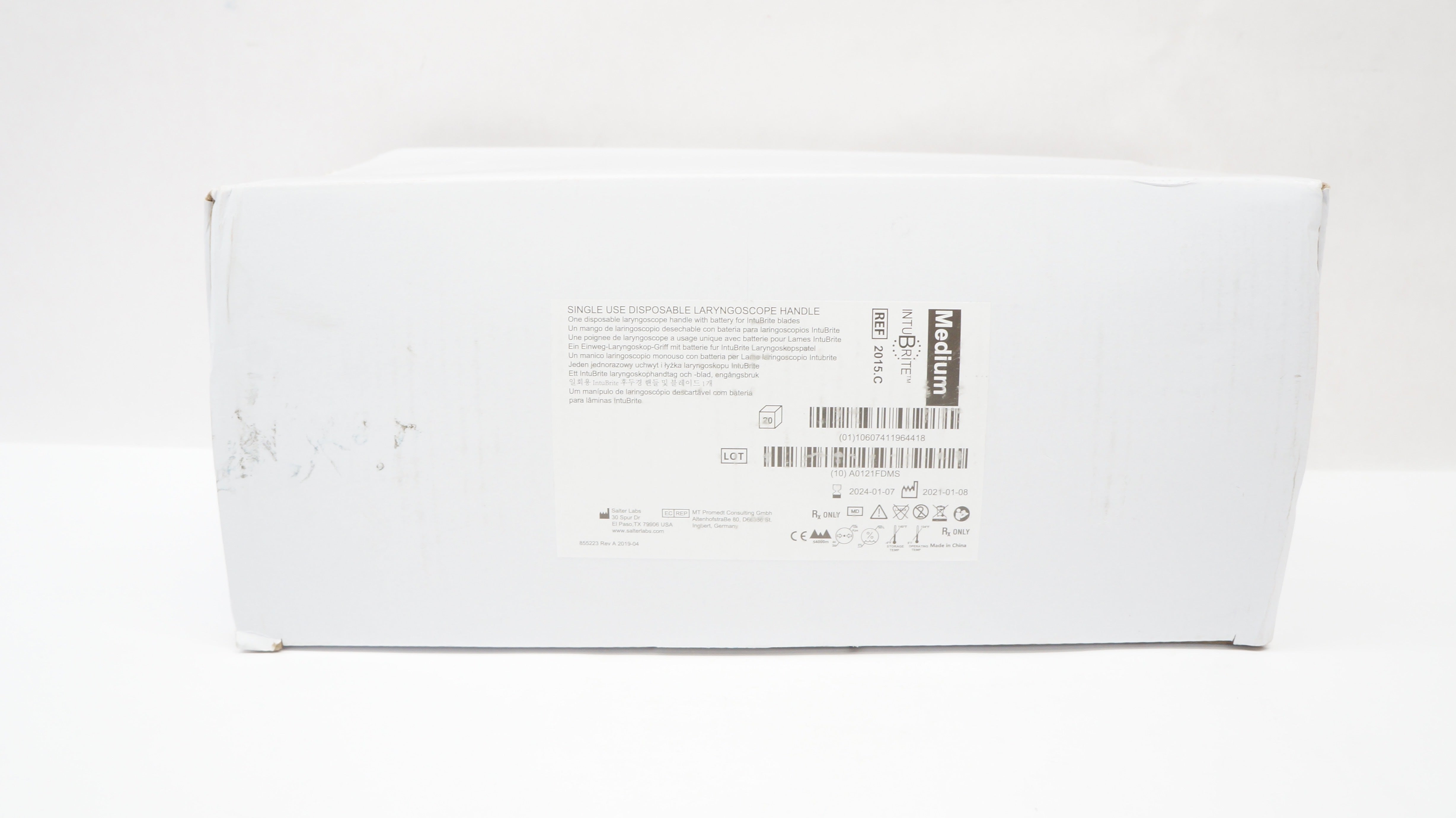 Salter Labs 2015.C IntuBrite Laryngoscope Handle w/ Battery Medium - Box of 20