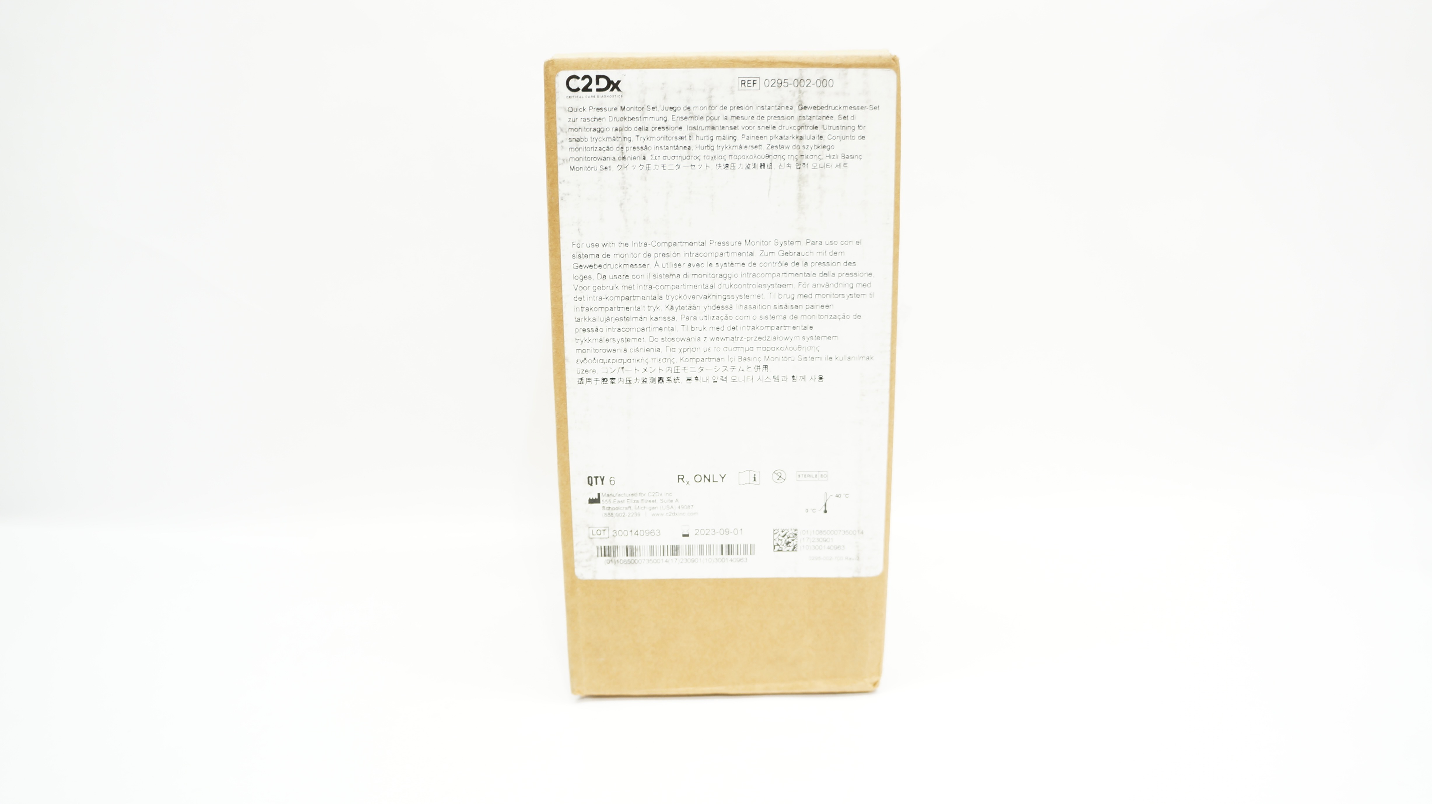 C2Dx 0295-002-000 Quick Pressure Monitor Set (x) - Case of 6