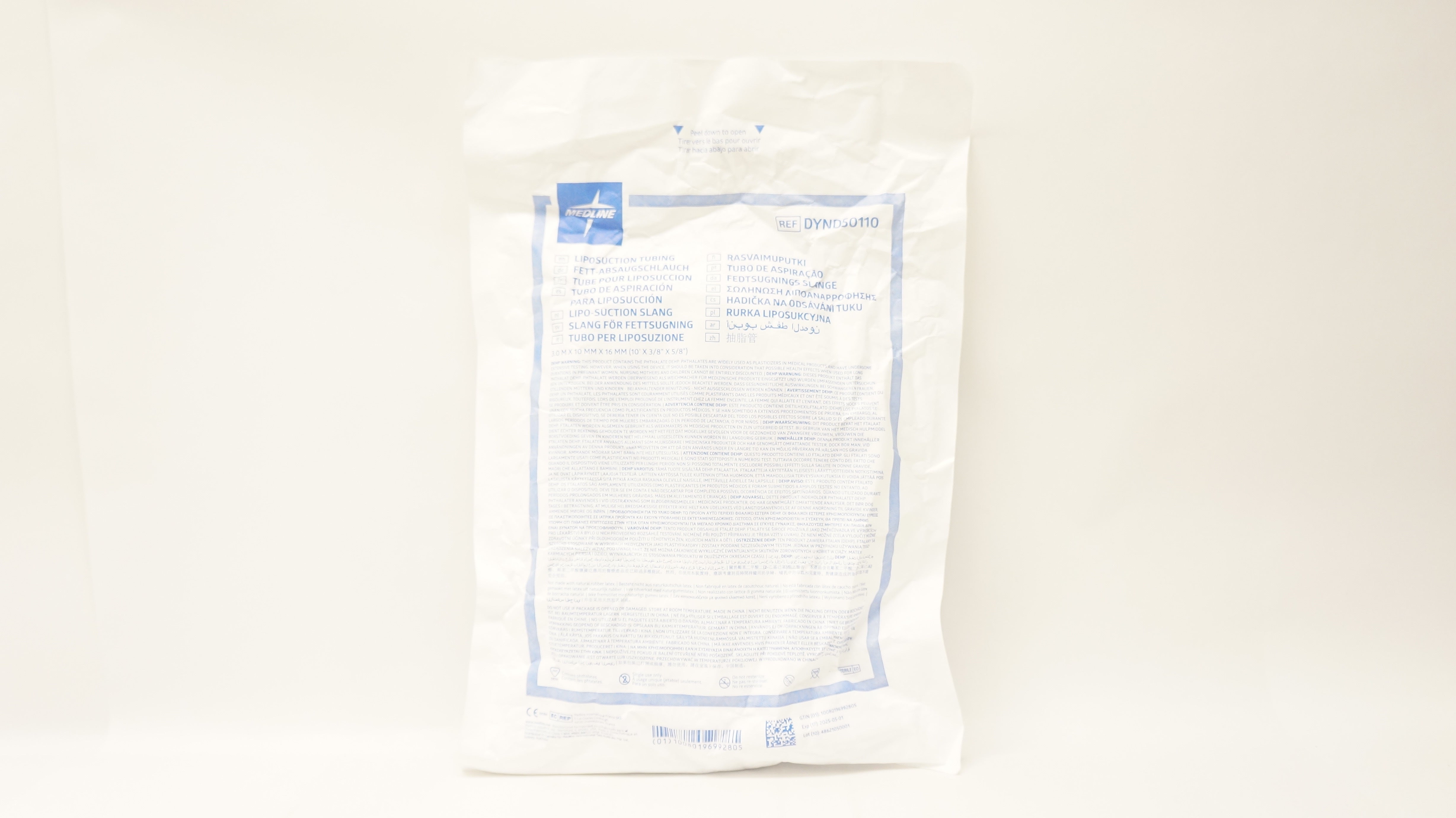 Medline DYND50110 Liposuction Tubing 10Fr x 3/8inch x 5/8inch