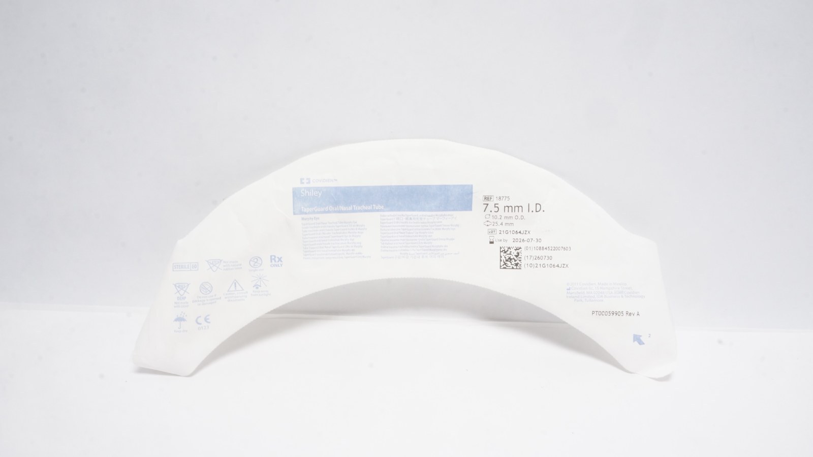 Covidien 18775 Shiley TaperGuard Tracheal Tube 7.5 mm I.D.