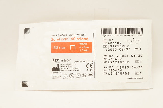 Intuitive 48360W daVinci X, Xi SureForm 60 Reload, 6-Row White 60mm x 2.5mm