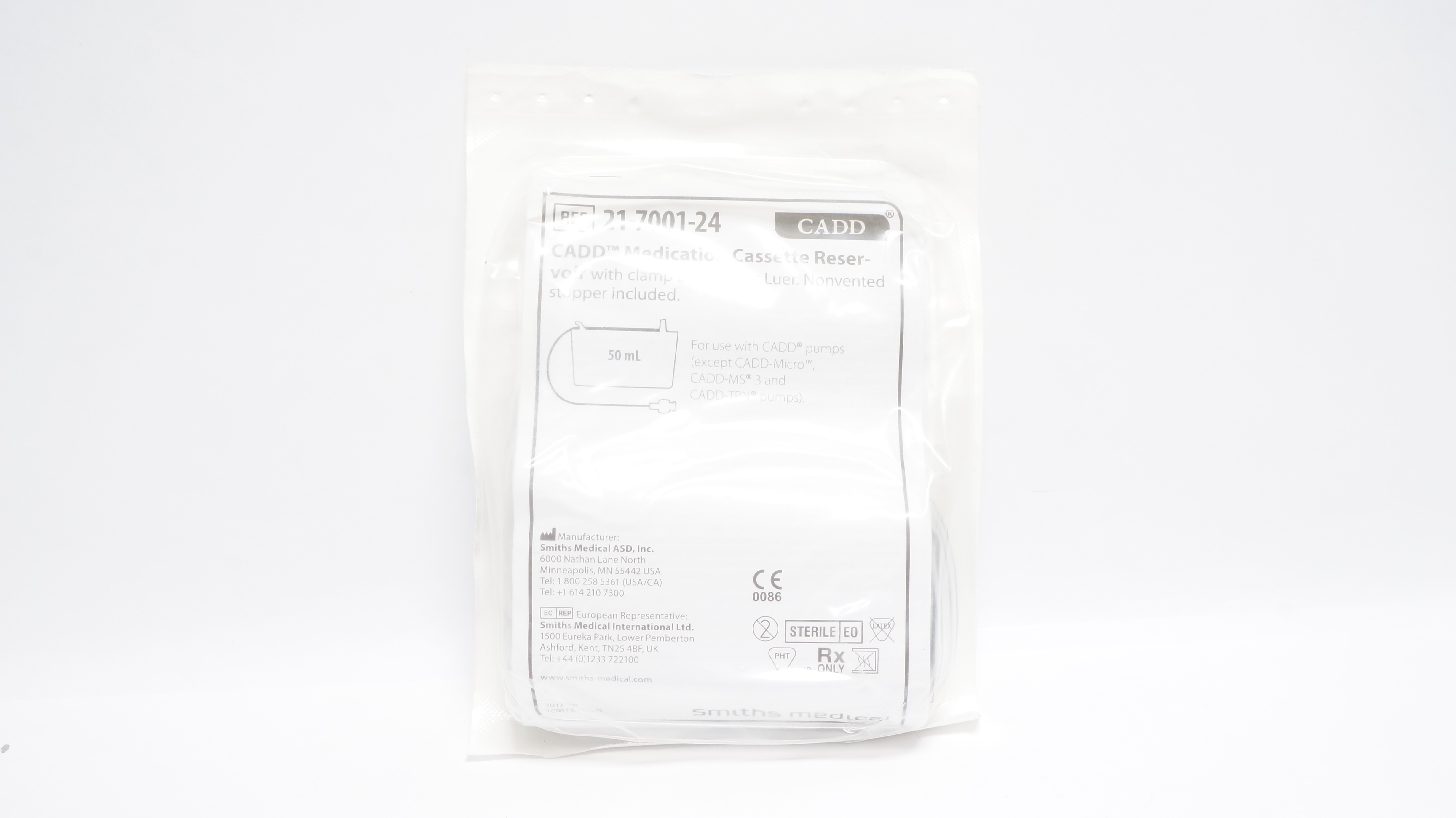 Smiths Medical 21-7001-24 CADD Medication Cassette Reservoir 50ml (x)