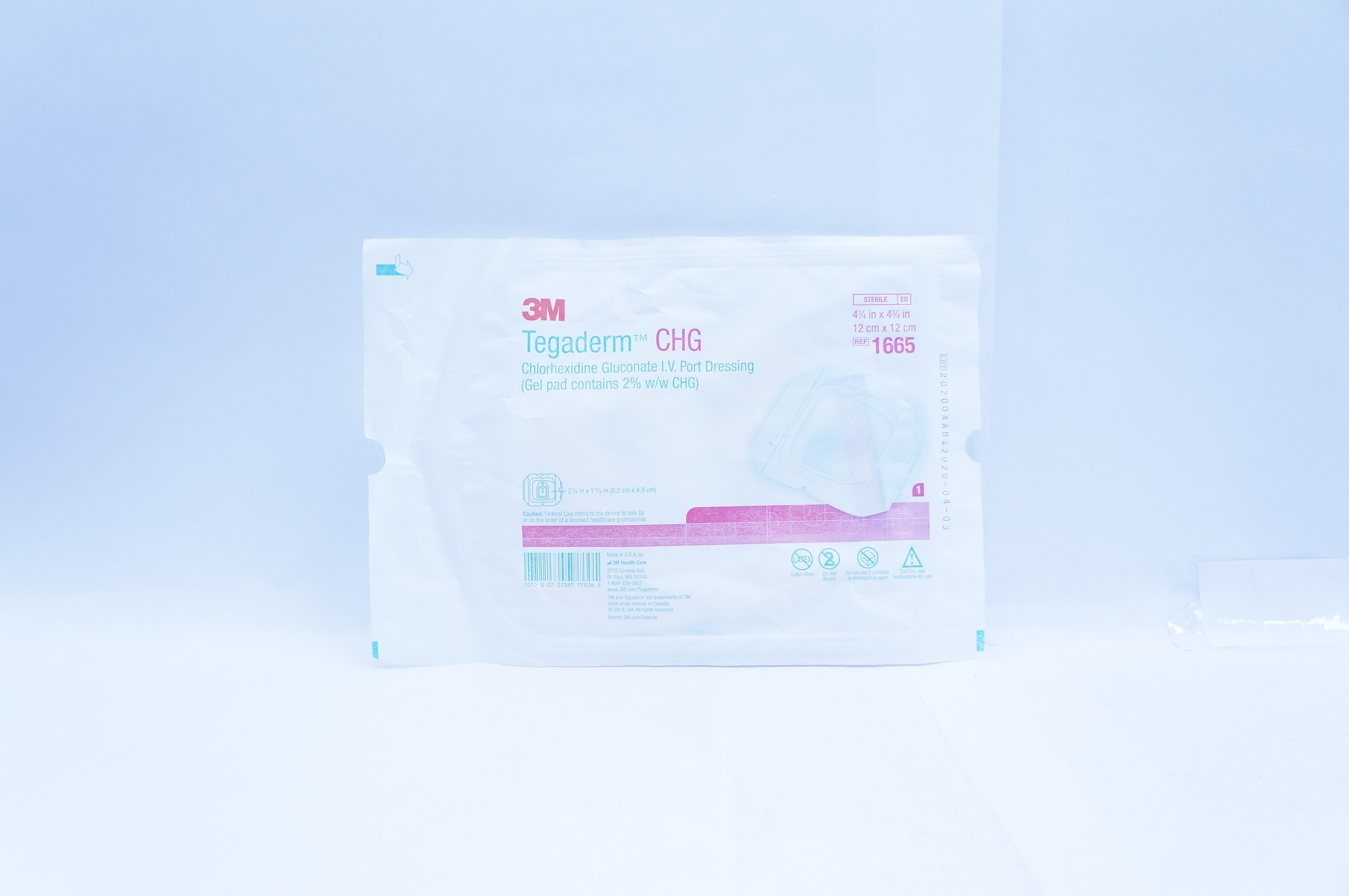 3M 1665 Tegaderm CHG Chlorhexidine Gluconate 4-3/4inch x 4-3/4inch (x)