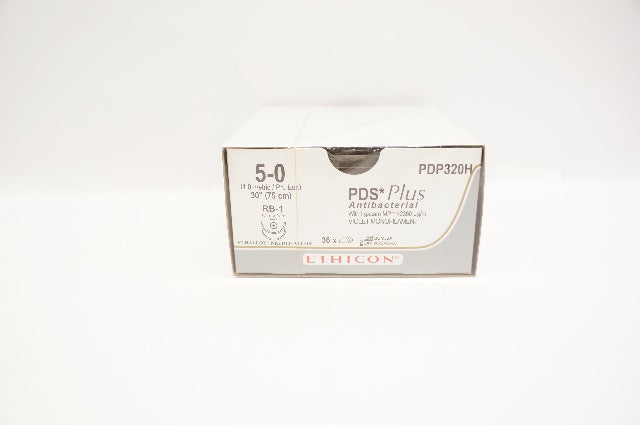 Ethicon PDP320H 5-0 PDS Plus Antibacterial 30inch RB-1 17mm 1/2c -Box of 36 (x)