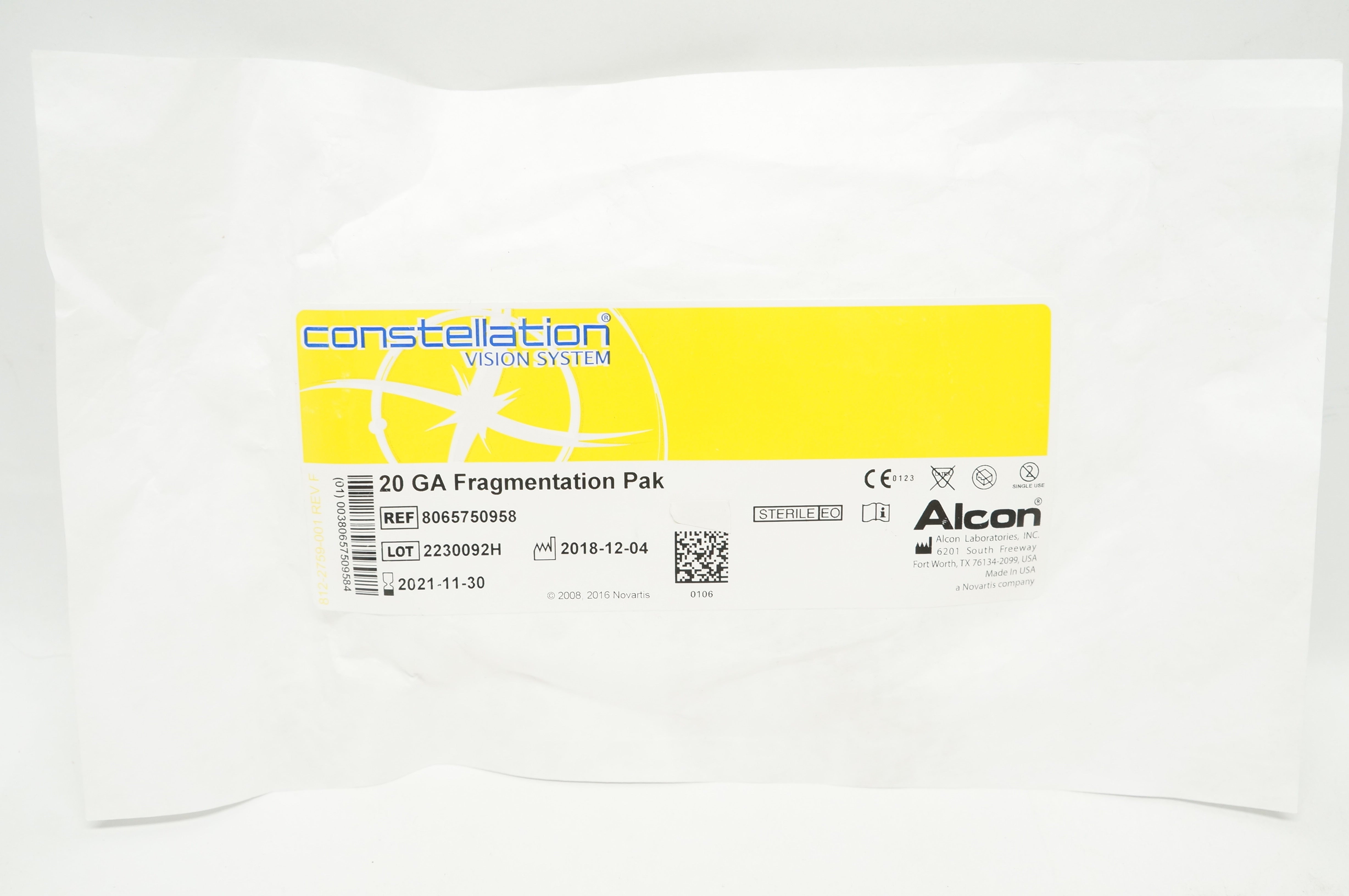 Alcon 8065750958 Constellation 20 GA Fragmentation Pak