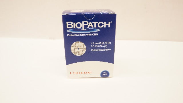 Ethicon 4151 BioPatch Protective Disk with CHG 0.75 in. x 1.5 mm - Box of 10 (x)