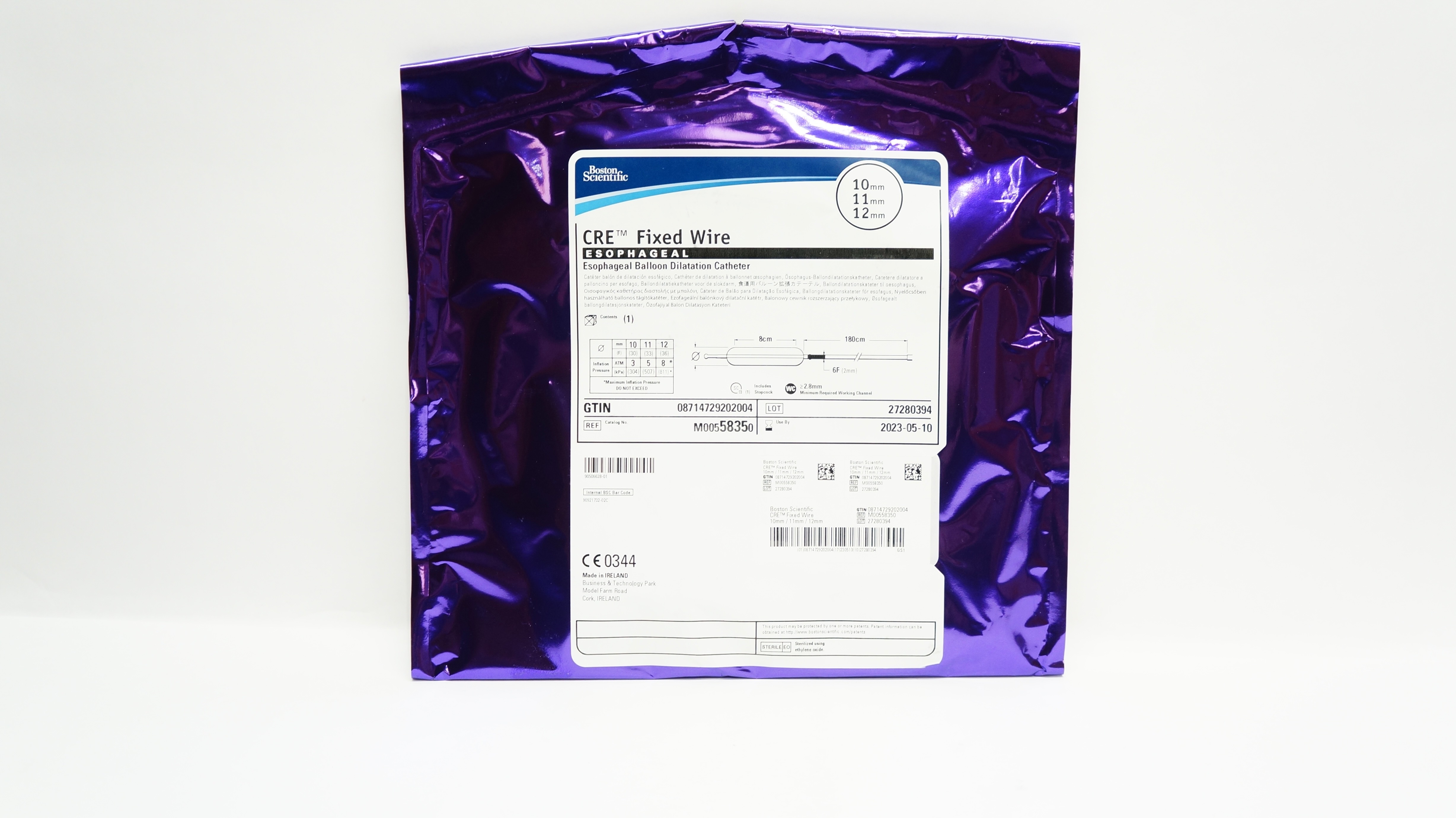 Boston Scientific M00558350 CRE Esophageal Balloon Dilatation Cath.10x11x12mm(x)