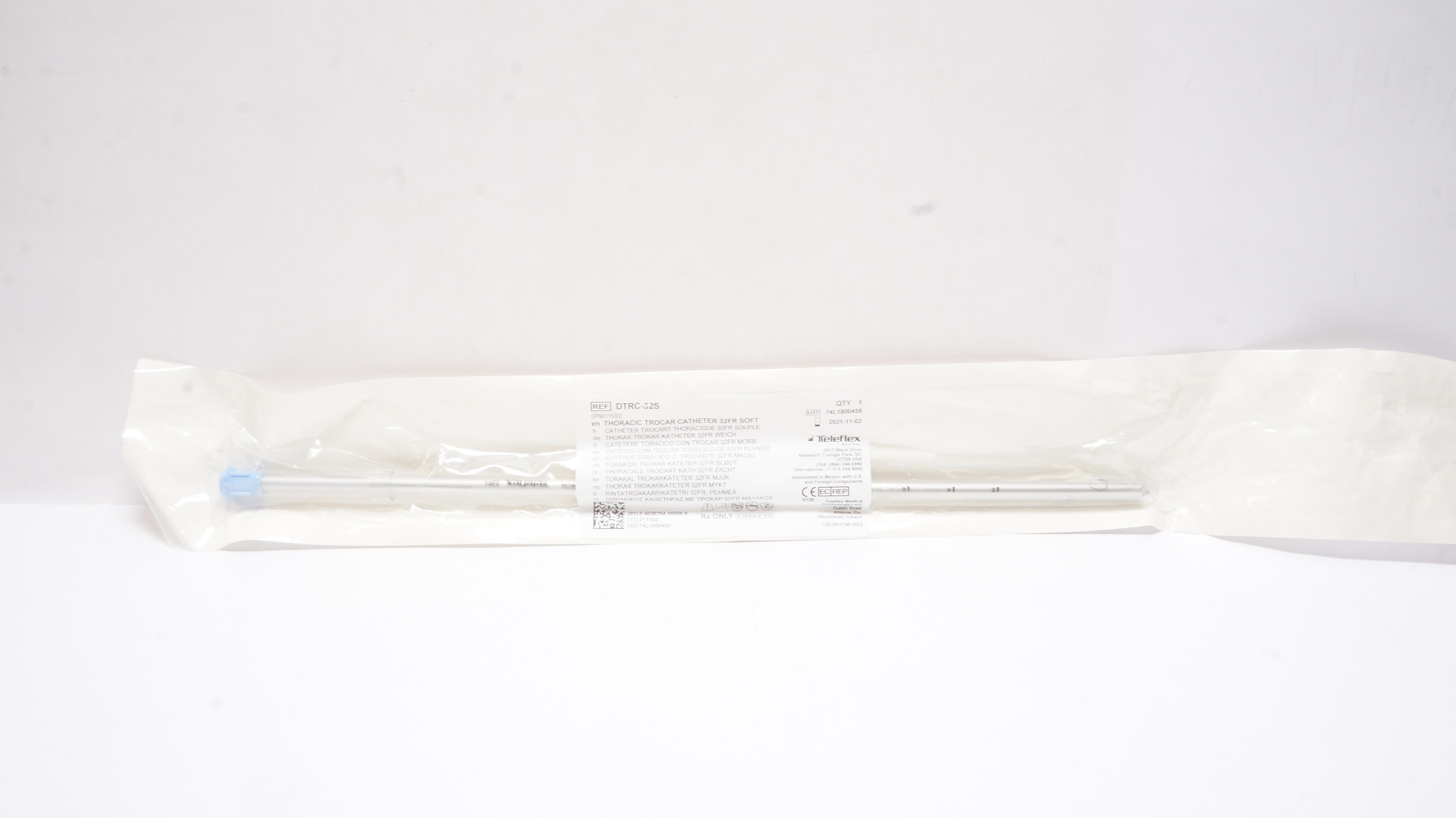 Teleflex DTRC-32S Thoracic Trocar Cath. Soft 32 Fr. (x)