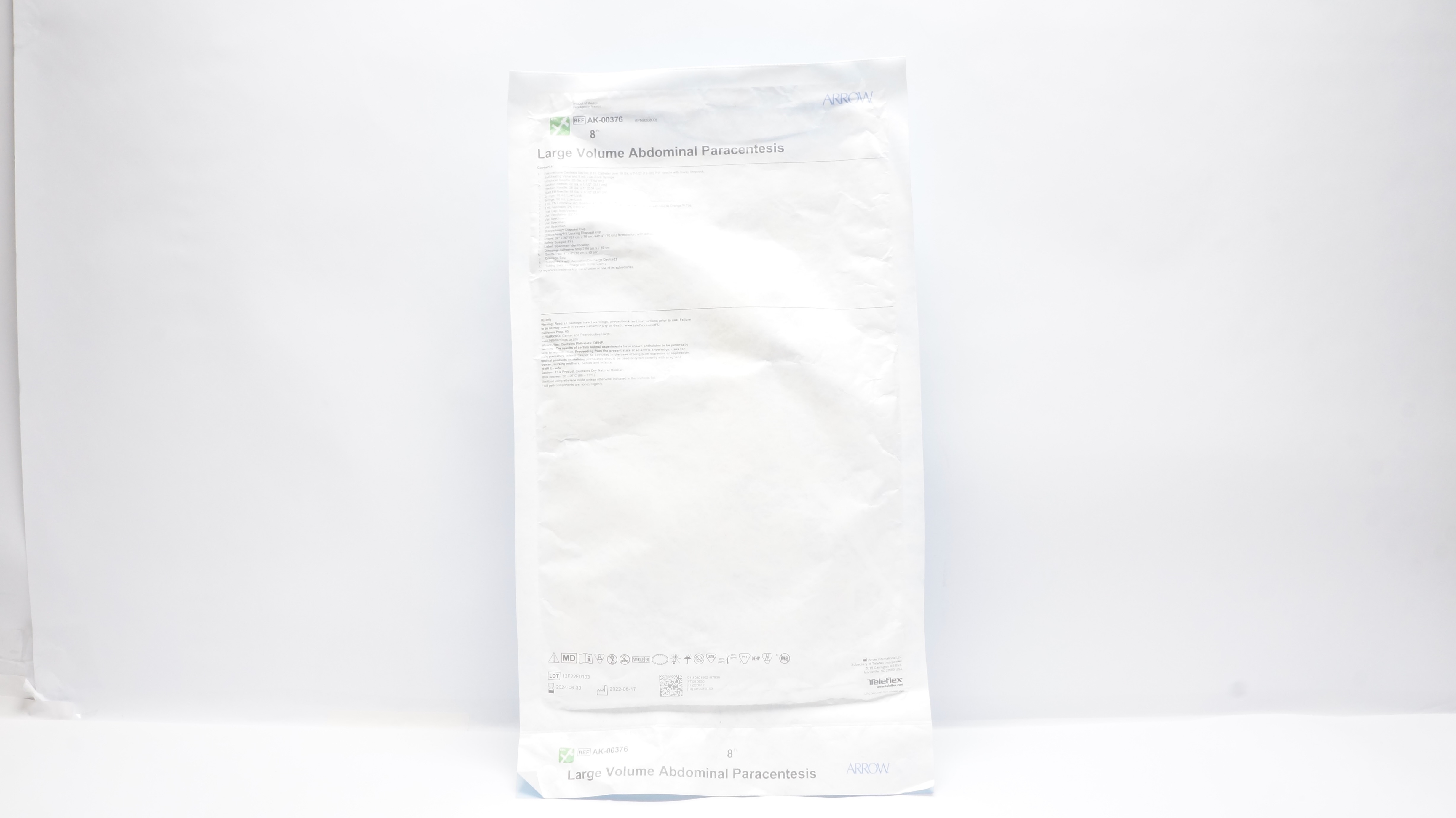 Arrow AK-00376 Large Volume Abdominal Paracentesis Kit 8Fr