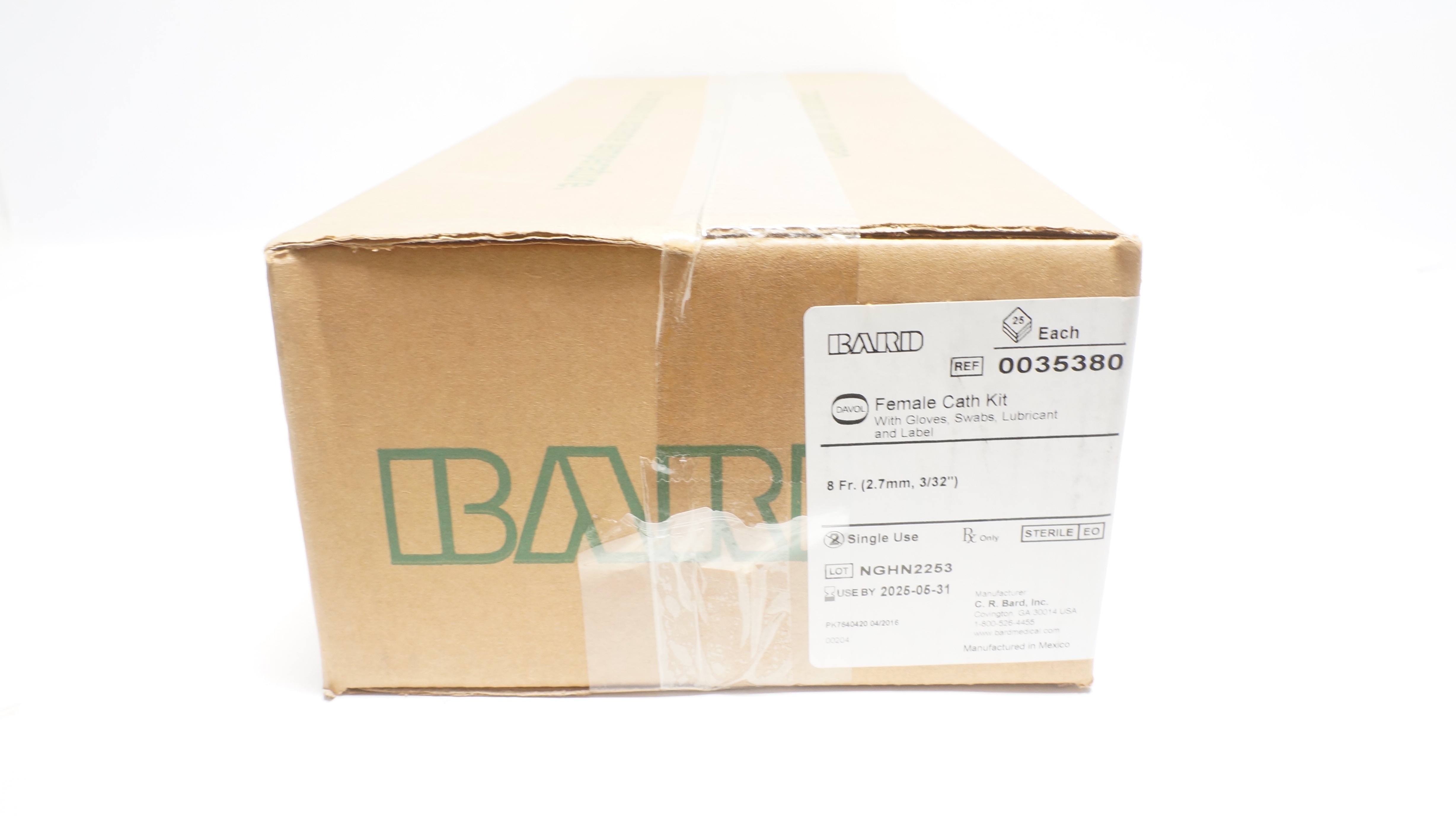 Bard 0035380 Female Cath Kit With Gloves and Swabs 8Fr (x) - Box of 25
