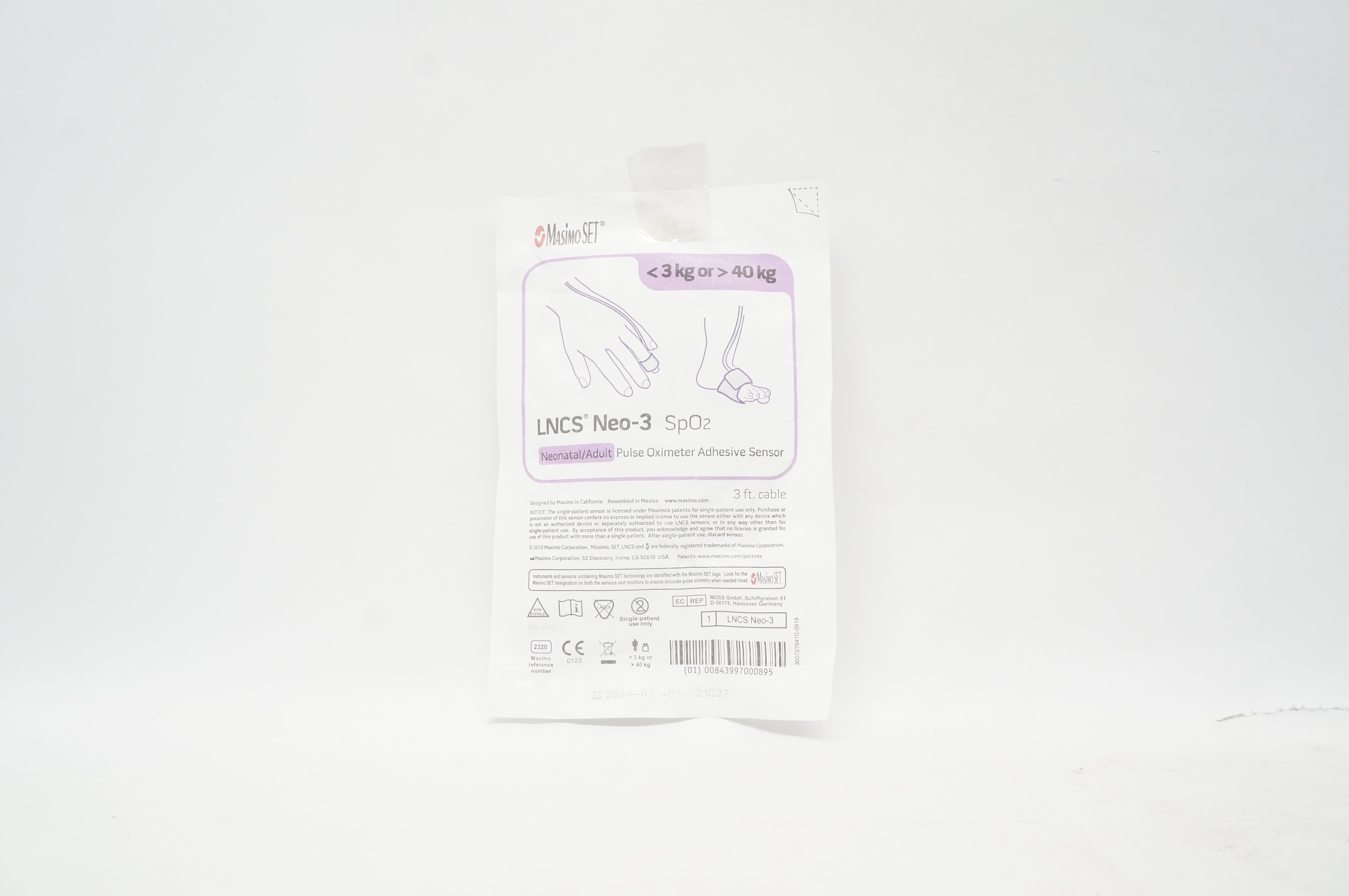 Masimo 2320 LNCS Neo-3 SpO2 Neonatal/Adult Pulse Oximeter <3kg or >40kg