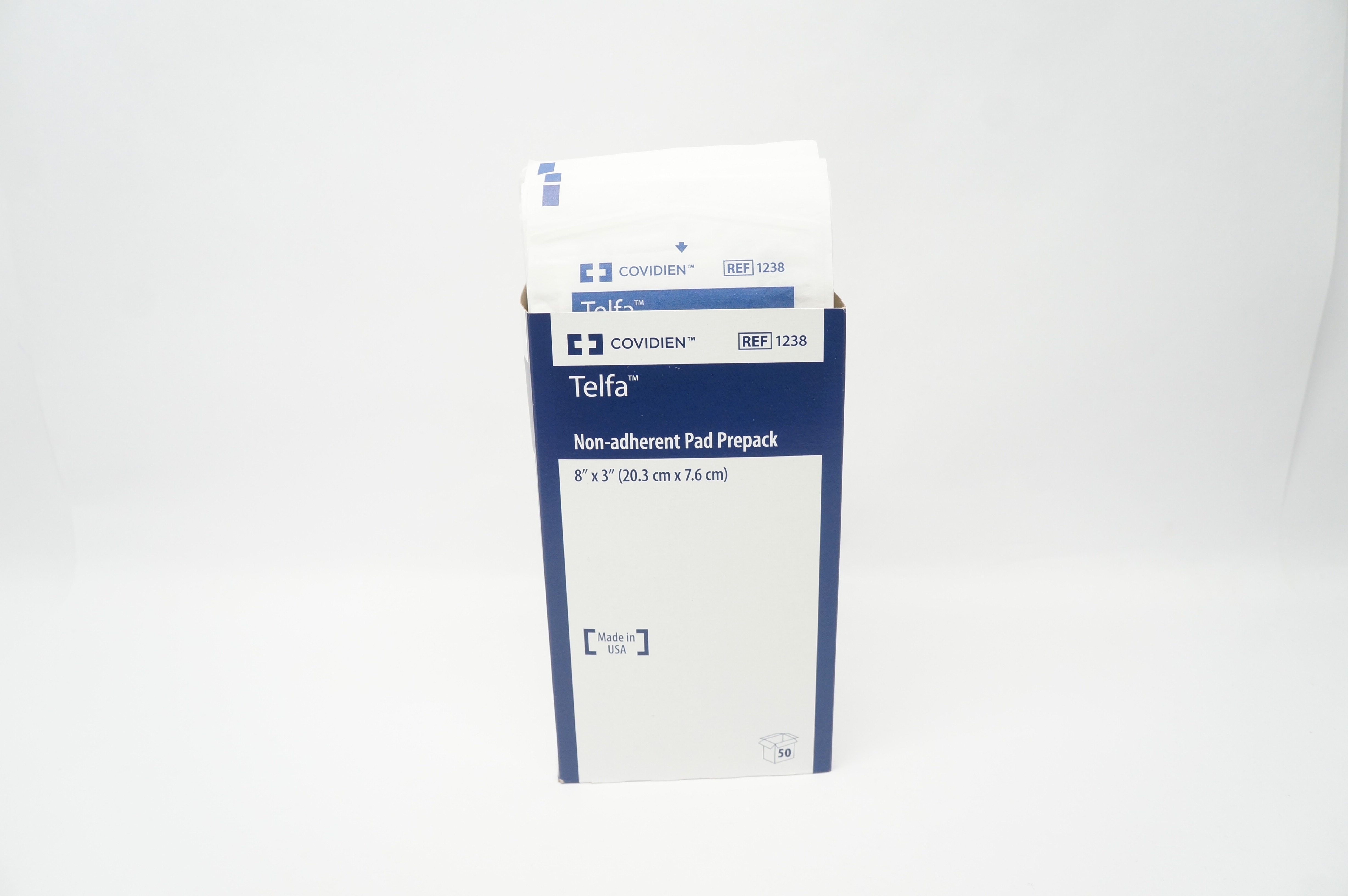 Covidien 1238 Telfa Non-Adherent Pad Prepack 8inch x 3inch - Pack of 50