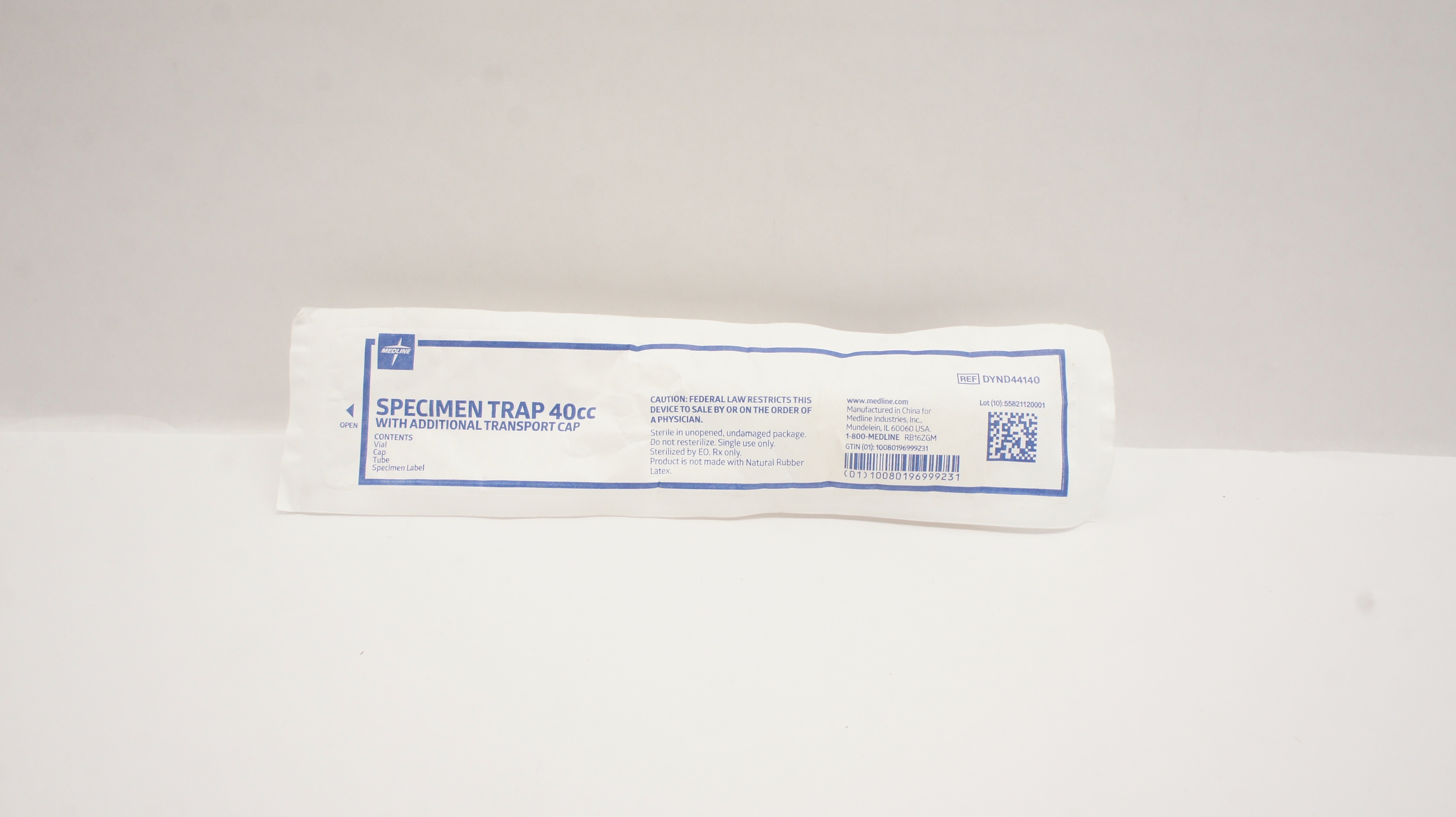 Medline DYND44140 Specimen Trap with Additional Transport Cap, 40cc