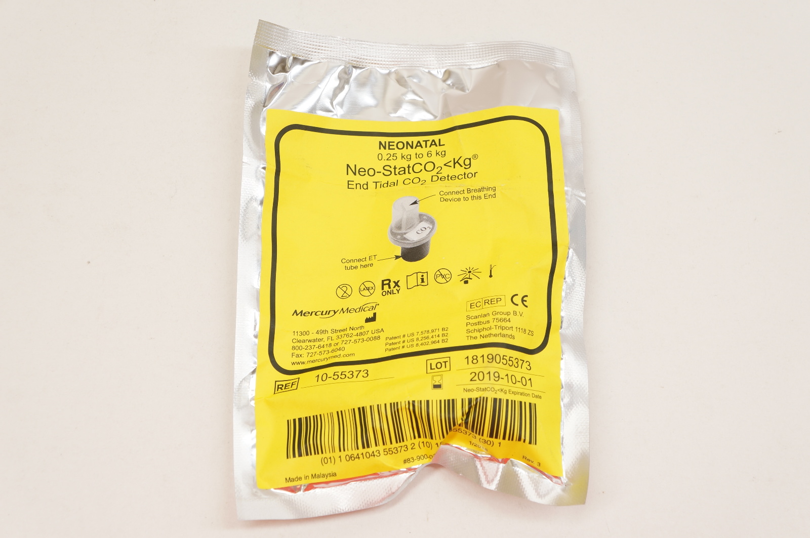 Mercury Medical 10-55373 NEONATAL Neo-StatCO2<Kg End Trial CO2 Detector
