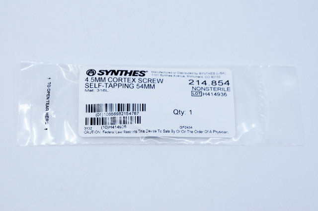 Synthes 214.854 4.5mm Cortex Screw Self-Tapping 54mm
