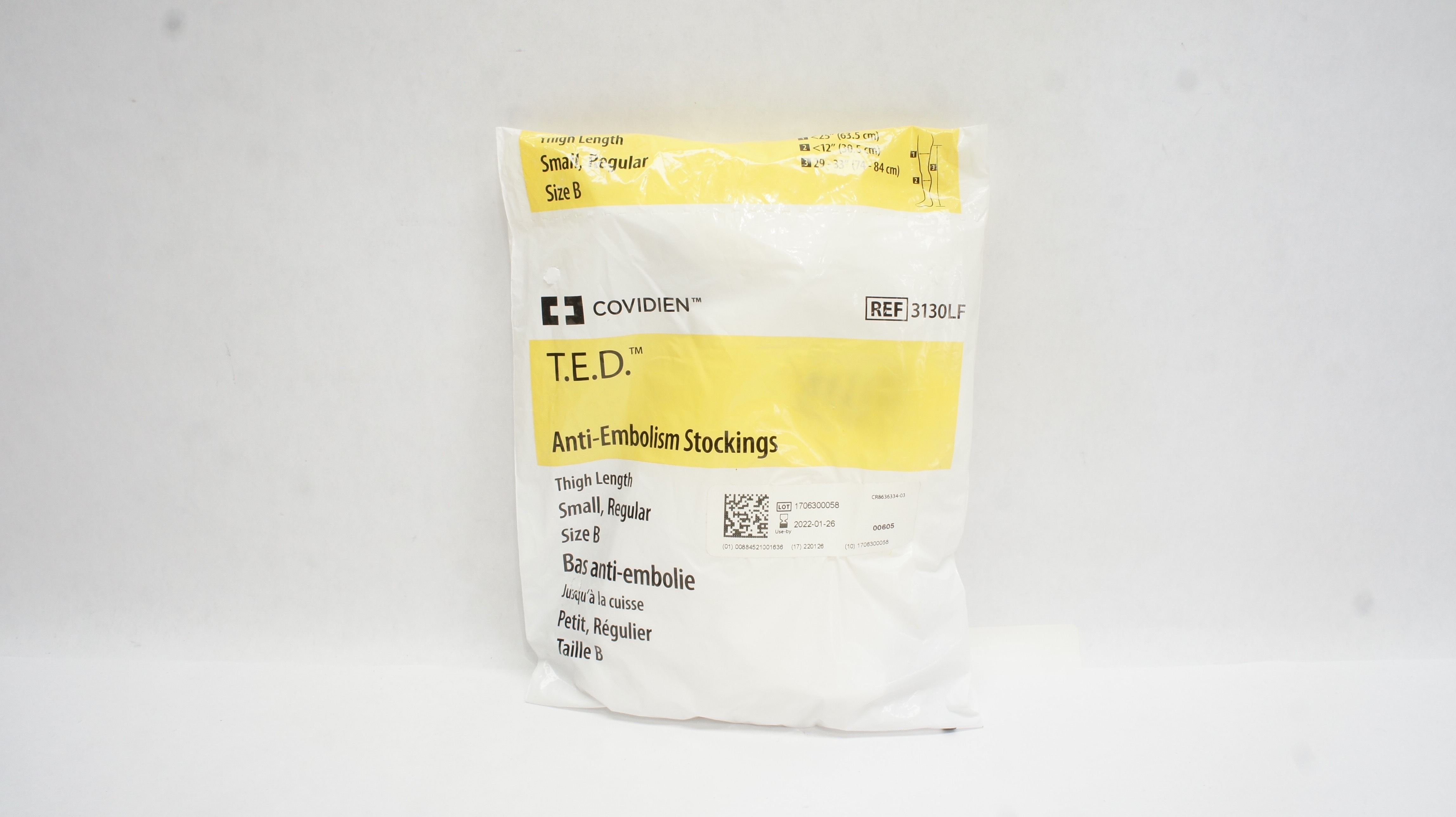 Covidien 3130LF T.E.D. Anti-Embolism Stockings Thigh Length Small, Size B (x)