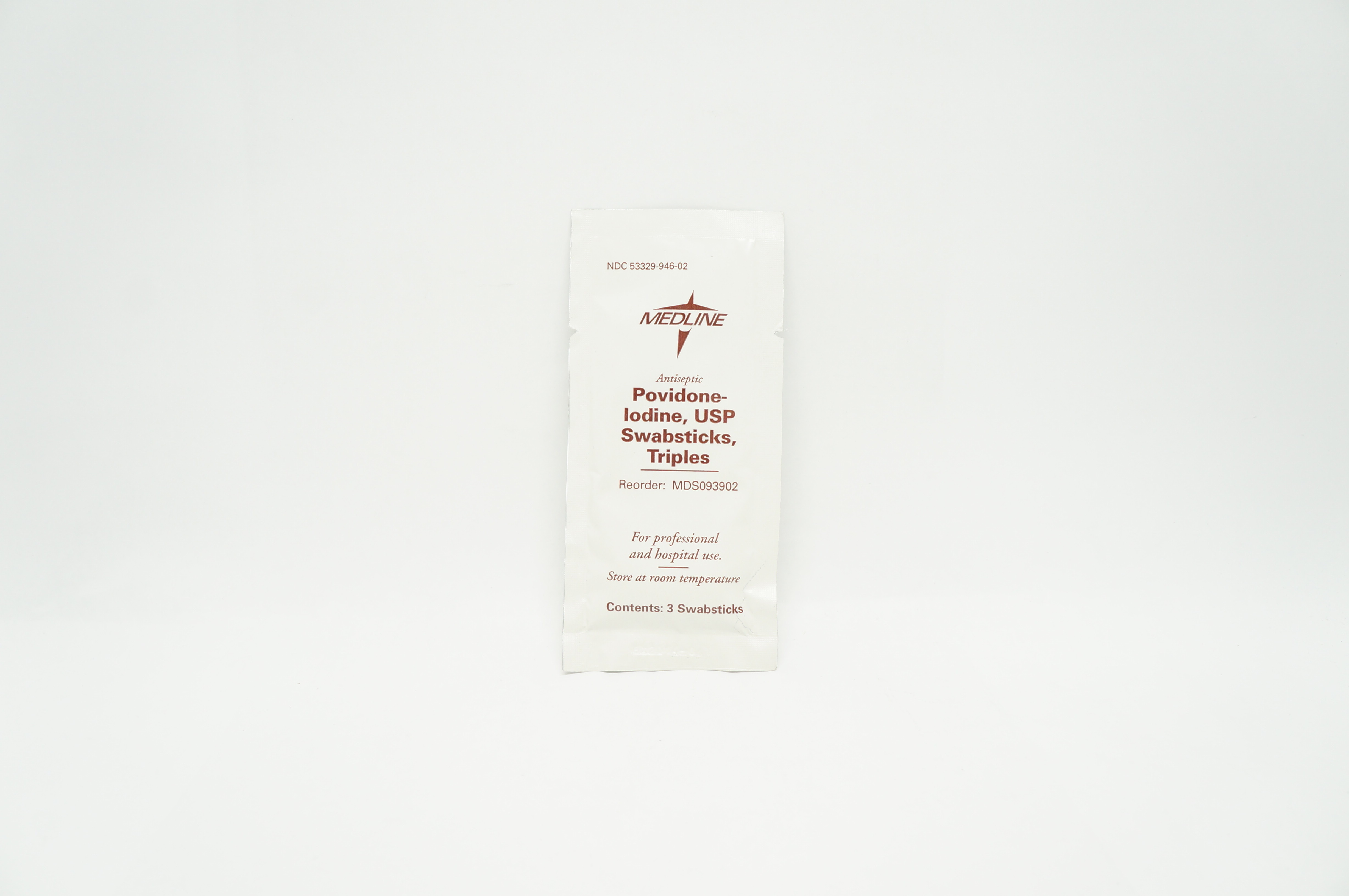 Medline MDS093902 Triple Pack 10% Povidone-Iodine Swabsticks - Pack of 3