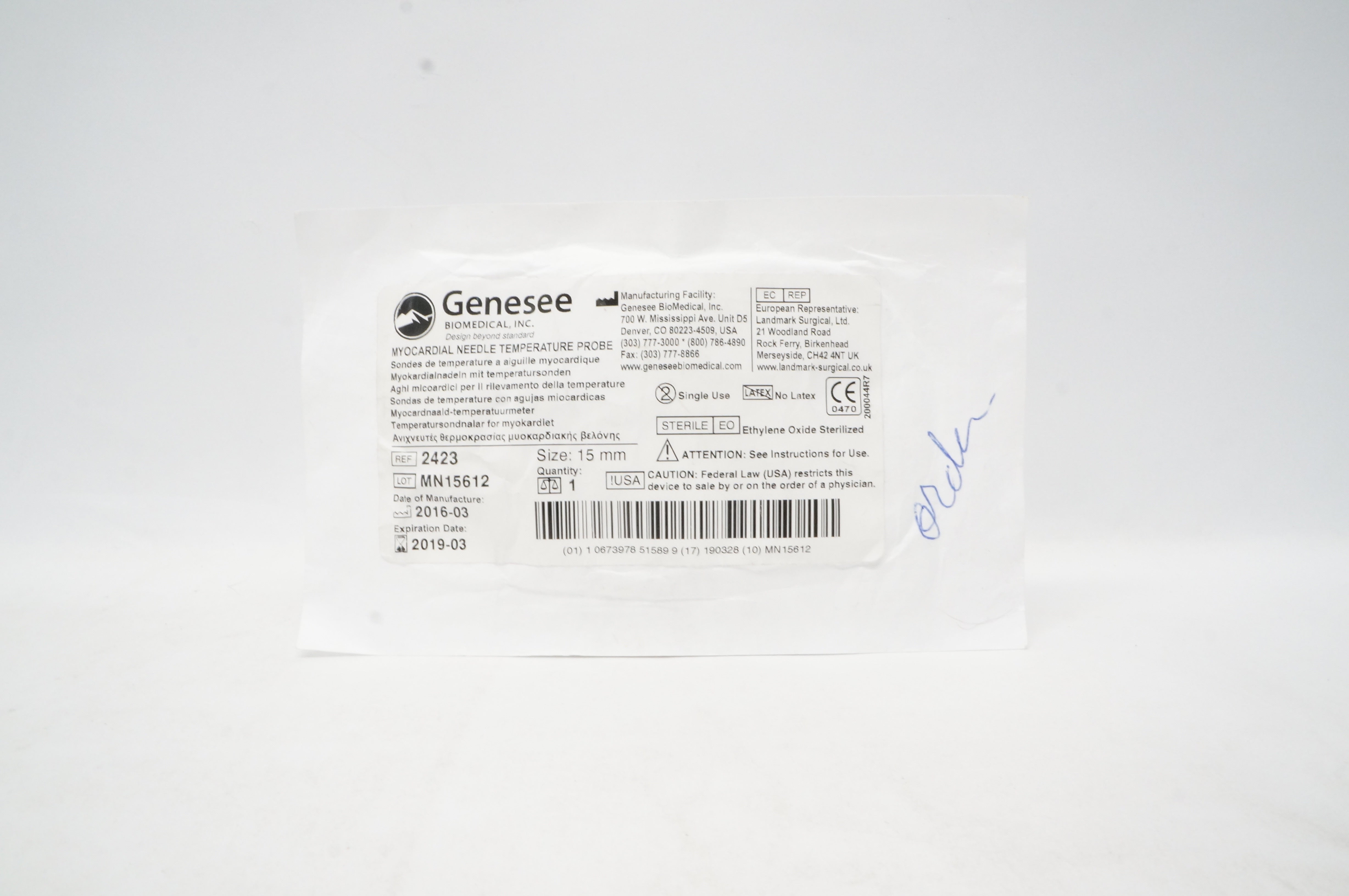 Genesee 2423 Myocardial Needle Temperature Probe 15mm (x)