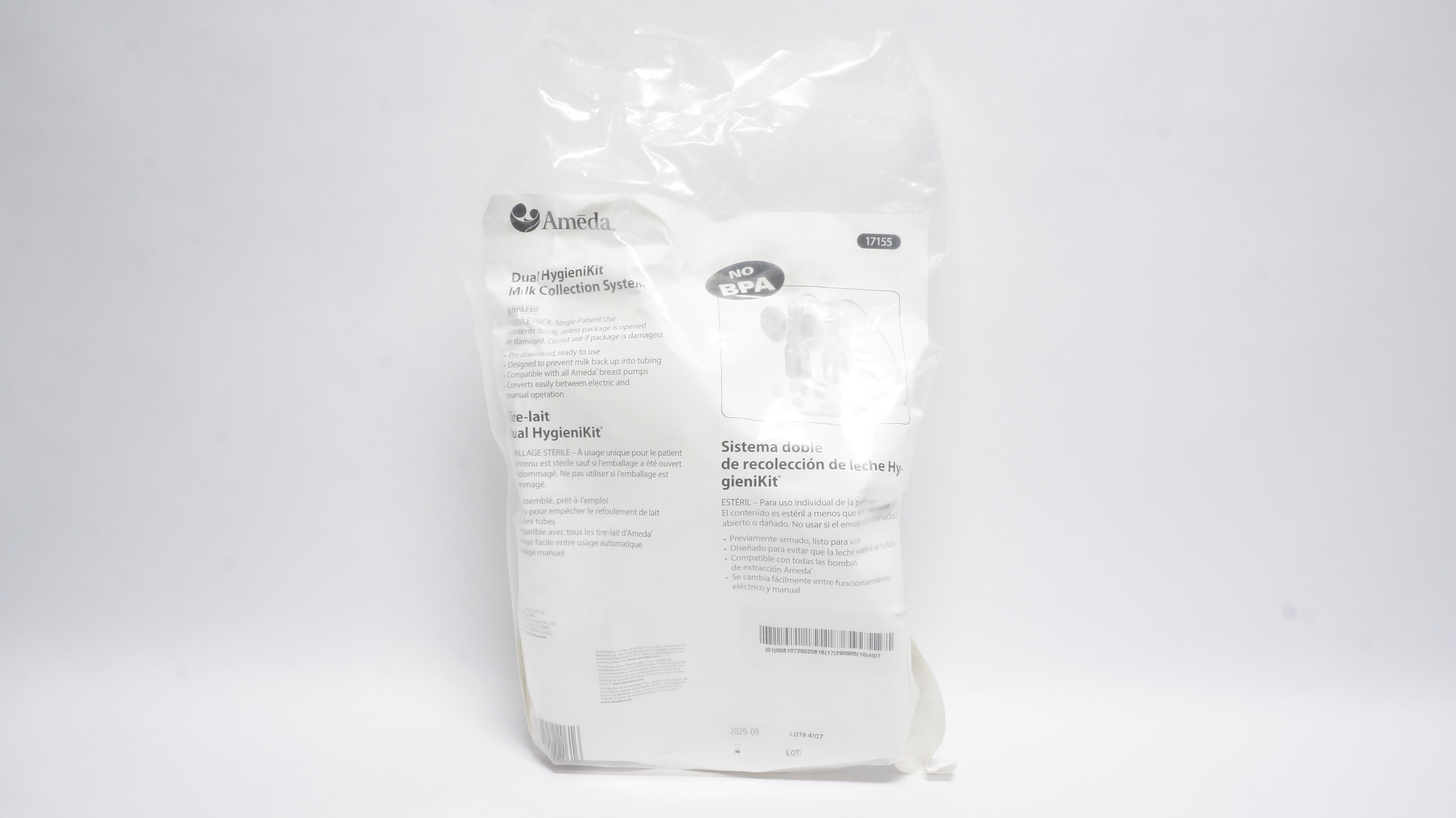 Ameda 17155 Dual HygieniKit Milk Collection System