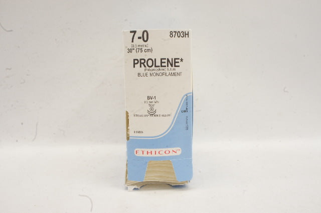 Ethicon 8703H 7-0 PROLENE BV-1 9.3mm 3/8c Taper 30inch - Box of 36 (x)