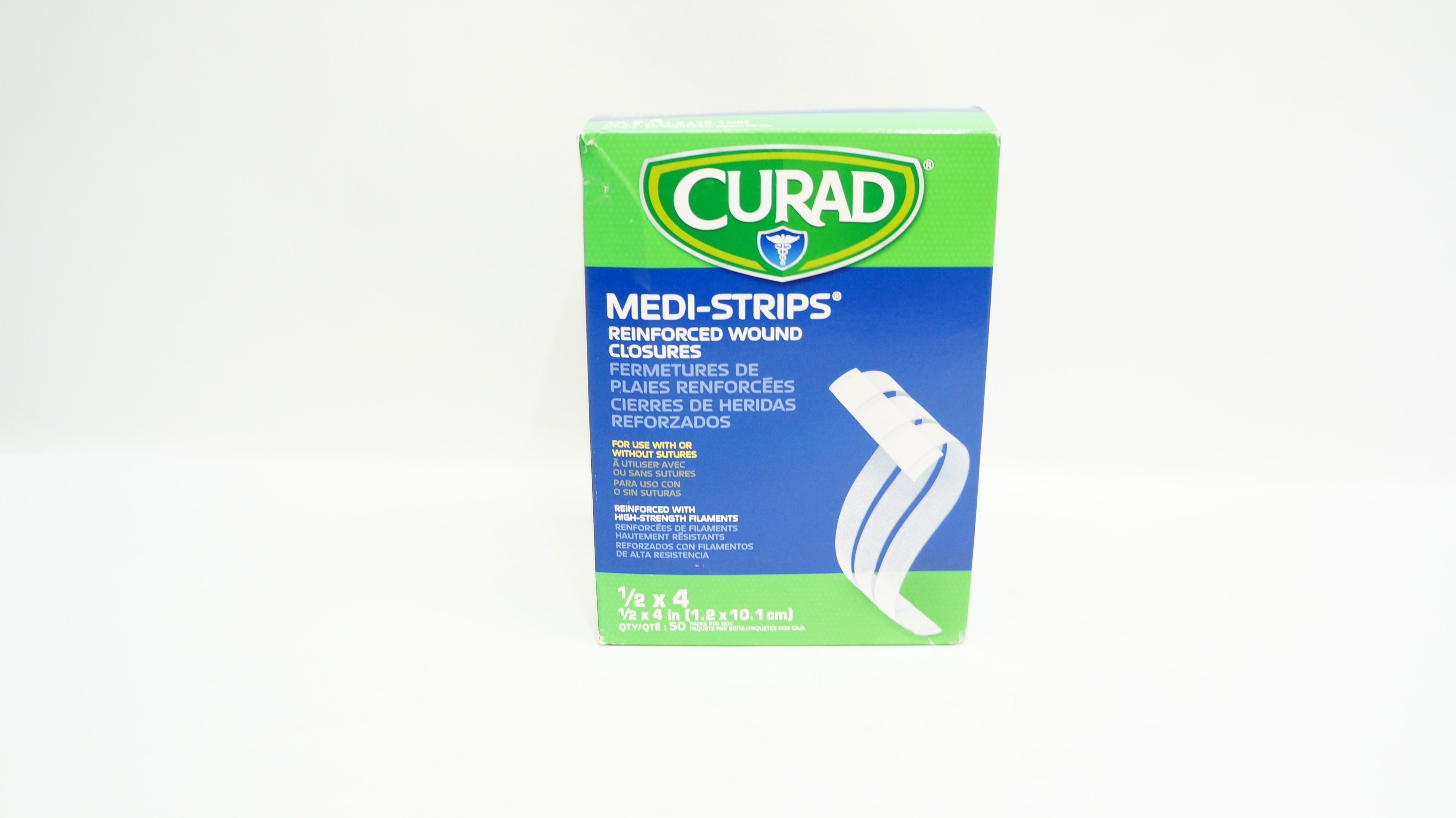 Medline NON250412 Curad Reinforced Wound Closures 1/2 x 4inch - Box of 50