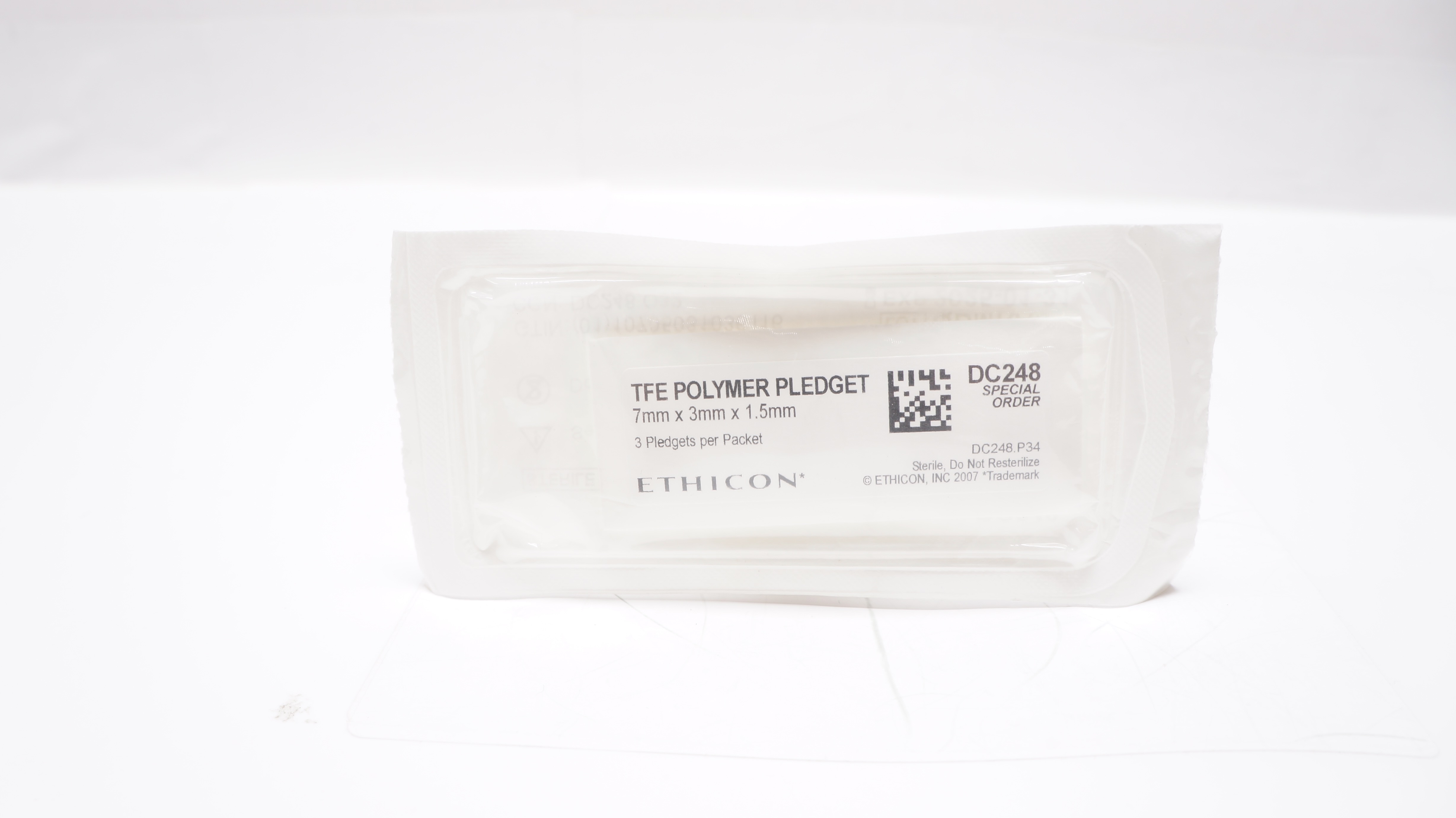 Ethicon DC248 TFE POLYMER PLEDGET 7mm x 3mm x 1.5mm - Pack of 3