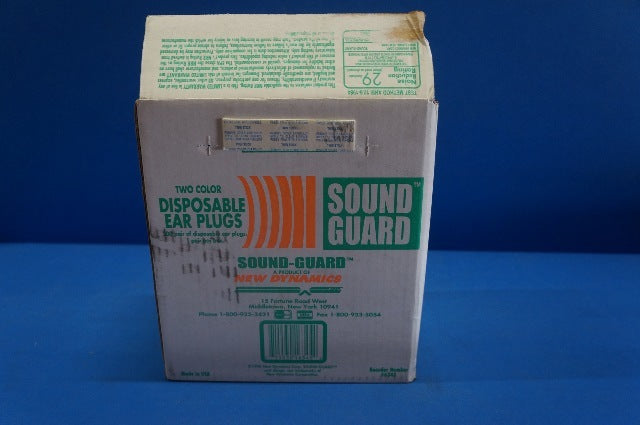 New Dynamics 6345 Sound Guard Two Color Disposable Ear Plugs ~ Box of 100