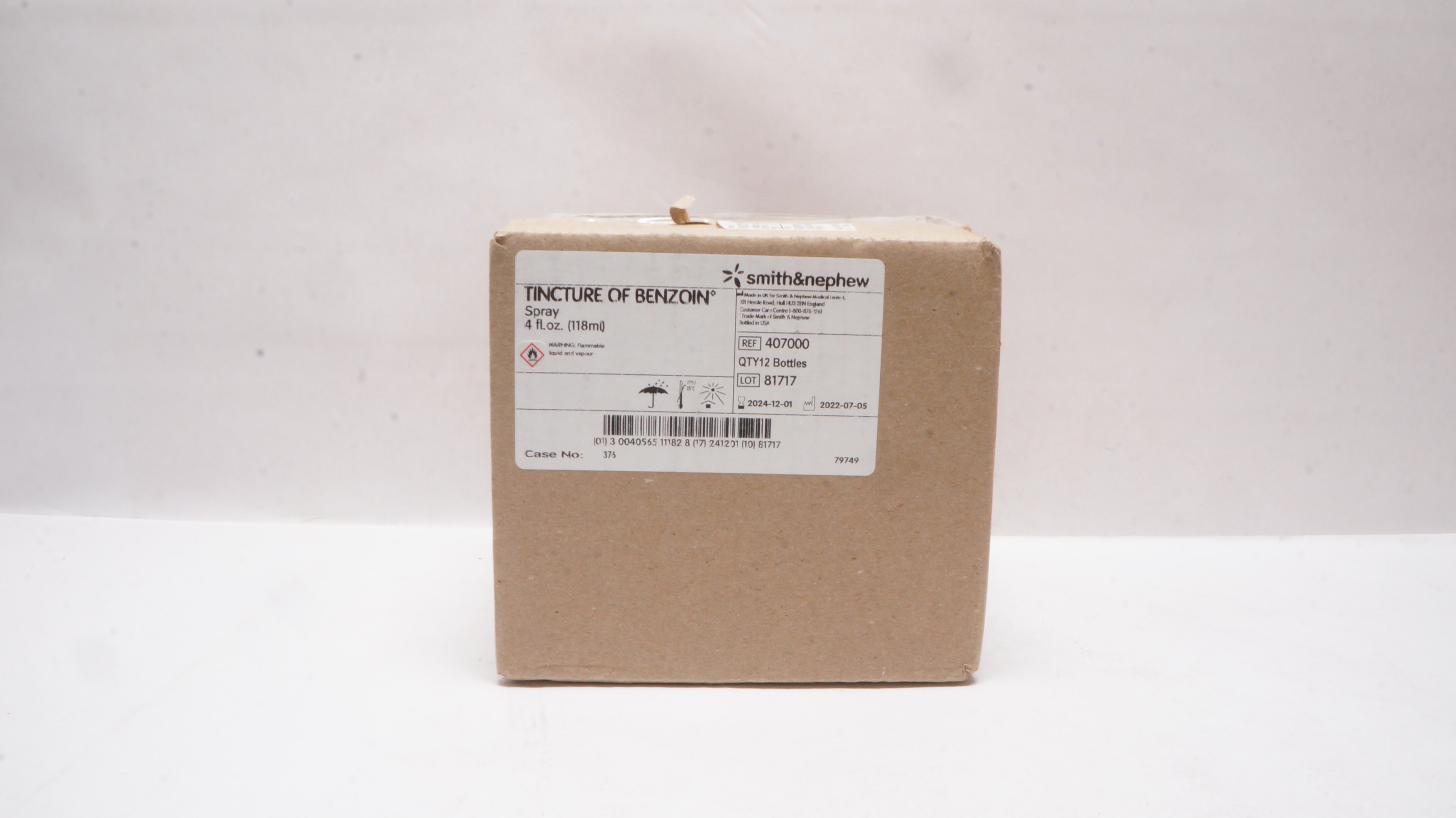 Smith&Nephew 407000 Tincture of Benzoin Prep Spray 4fl.oz. - Box of 12