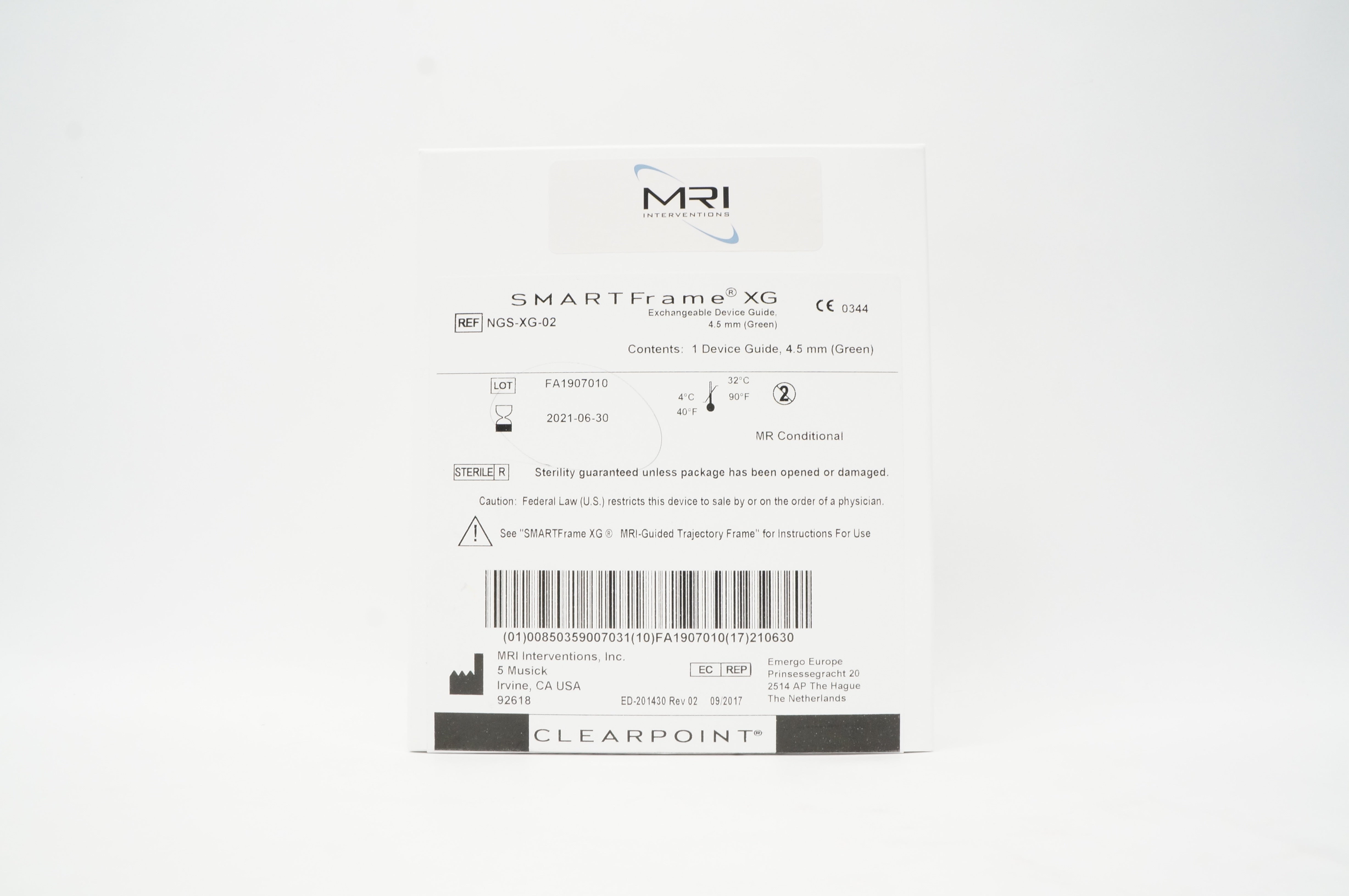 MRI Interventions NGS-XG-02 SMARTFrame XG Exchangeable Device Guide, 4.5mm