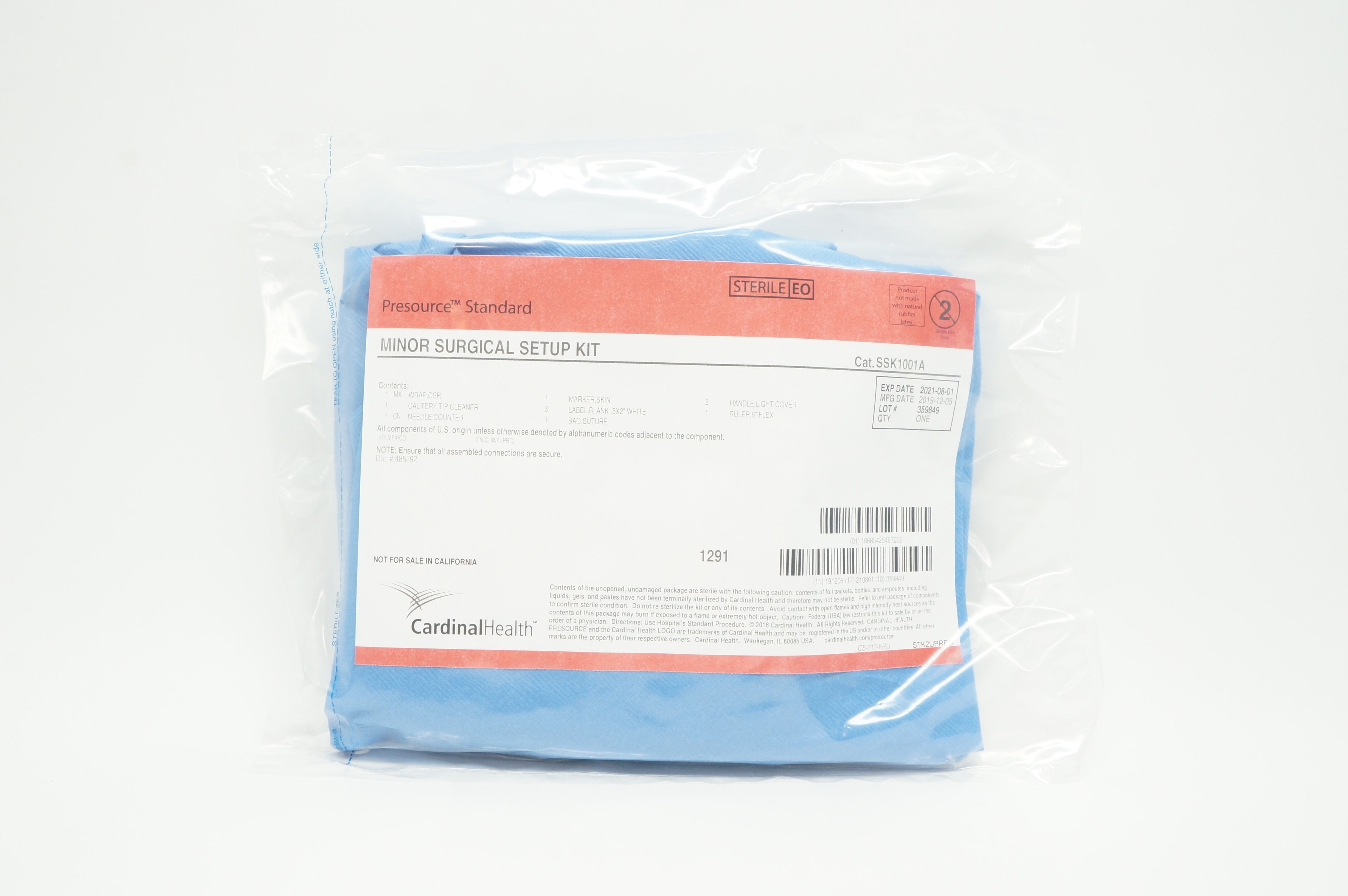 Cardinal Health SSK1003 Presource Standard STRL Minor Surgical Setup Kit