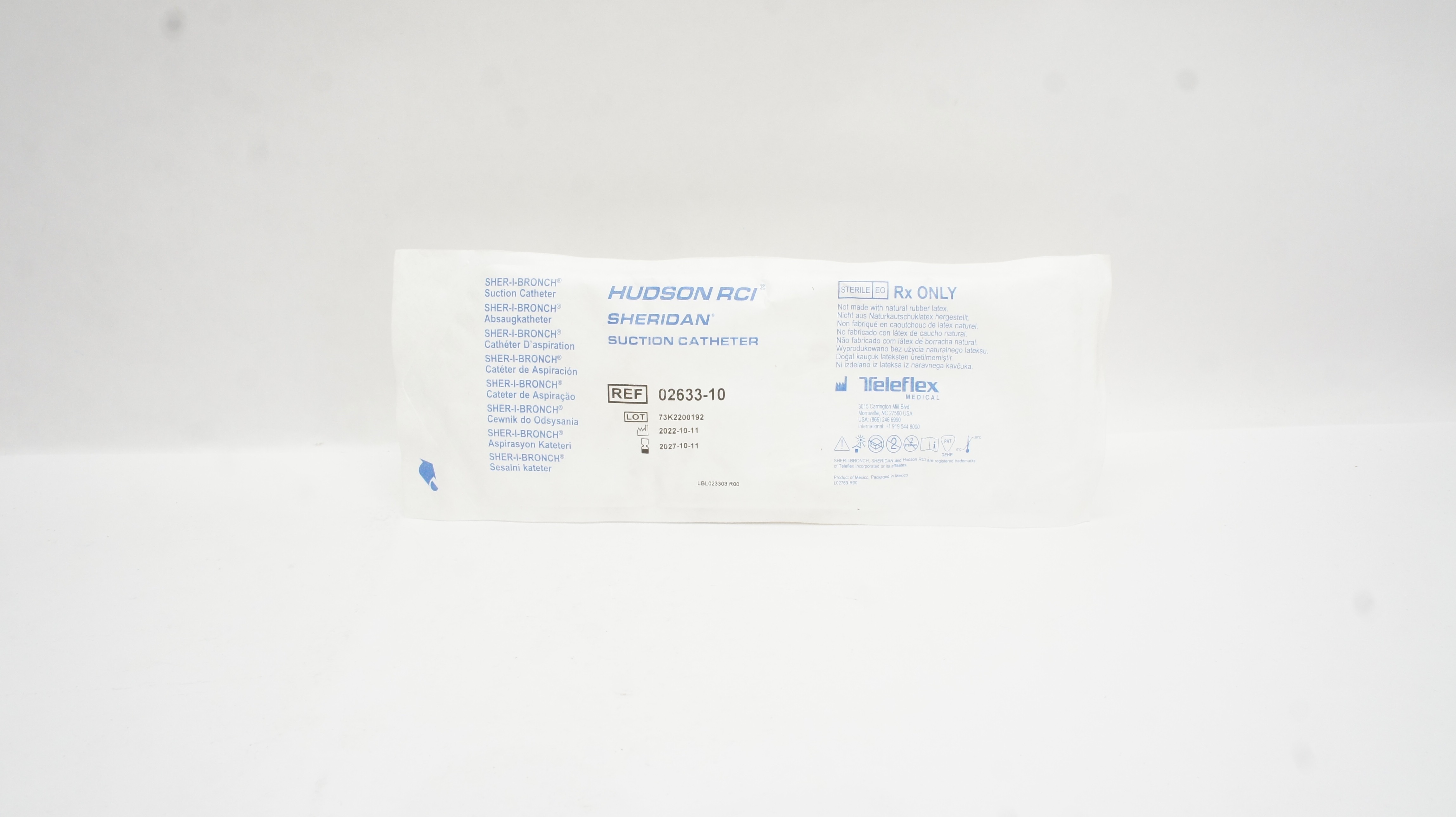 Teleflex 02633-10 Hudson RCI Sher-I-Bronch Suction Cath.