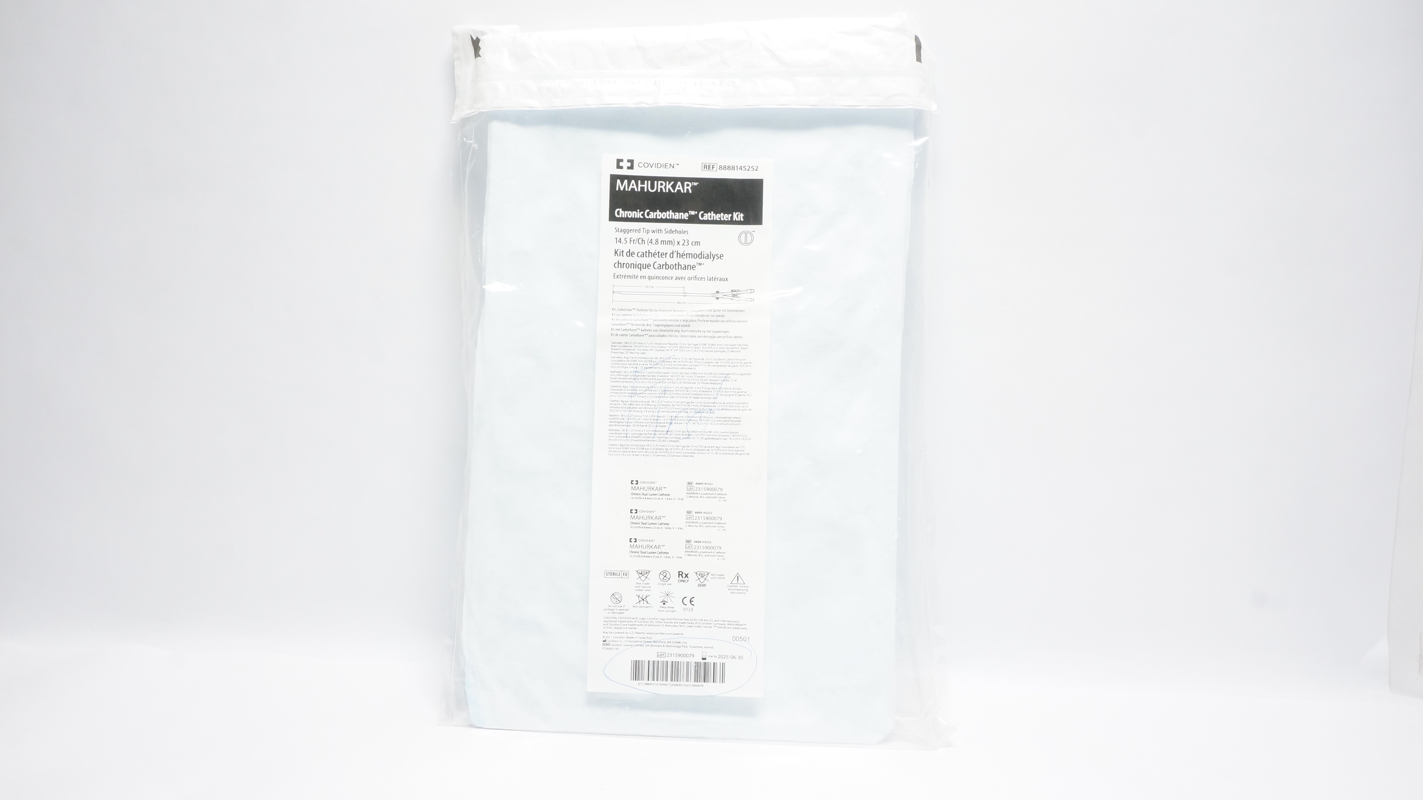 Covidien 8888145252 Mahurkar Chronic Carbonate Cath. Kit 14.5Fr/Ch x 23cm (X)