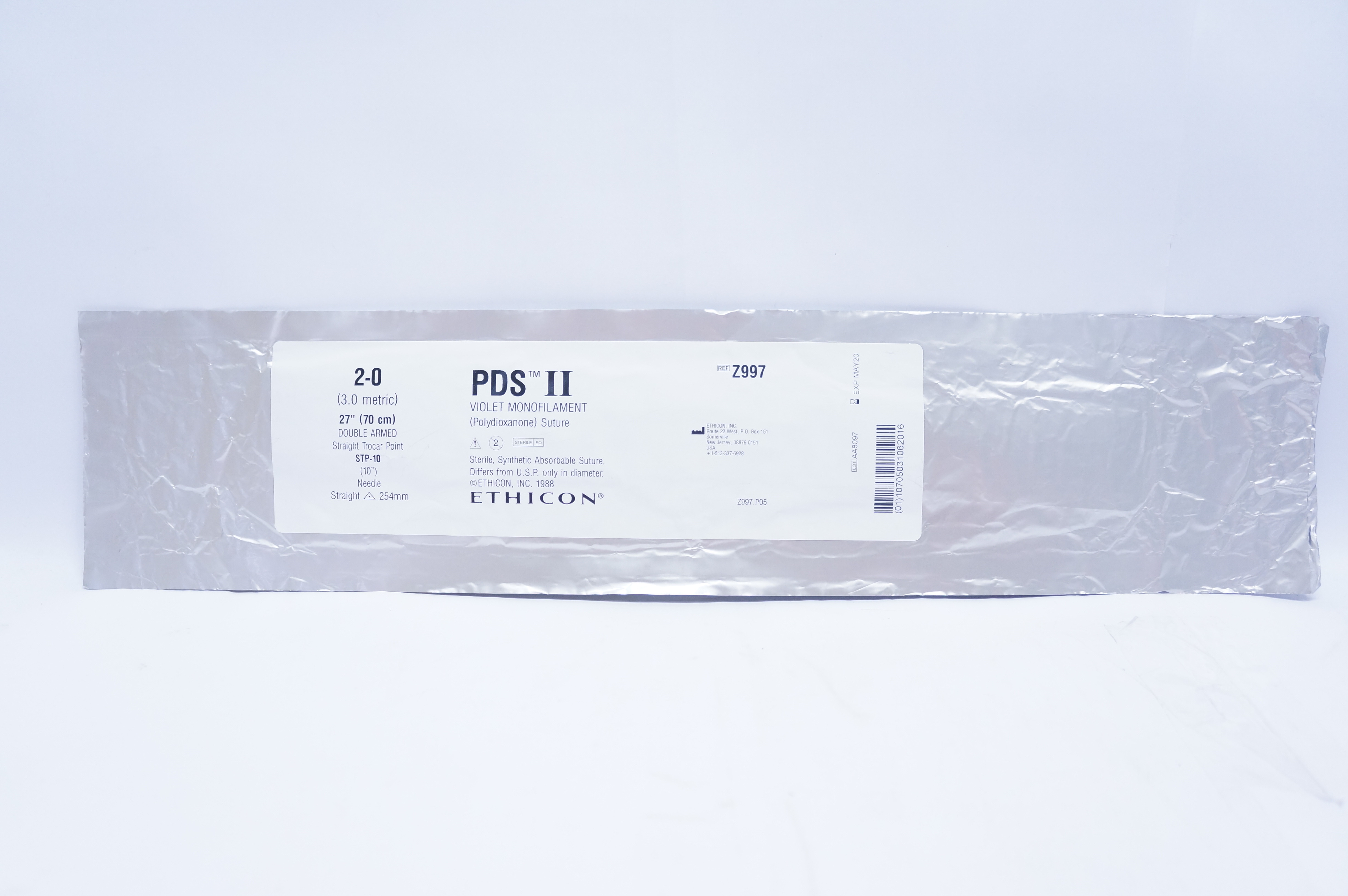 Ethicon Z997 2-0 PDS II, STP-10, Double Armed, Straight 254mm, 27inch (x)