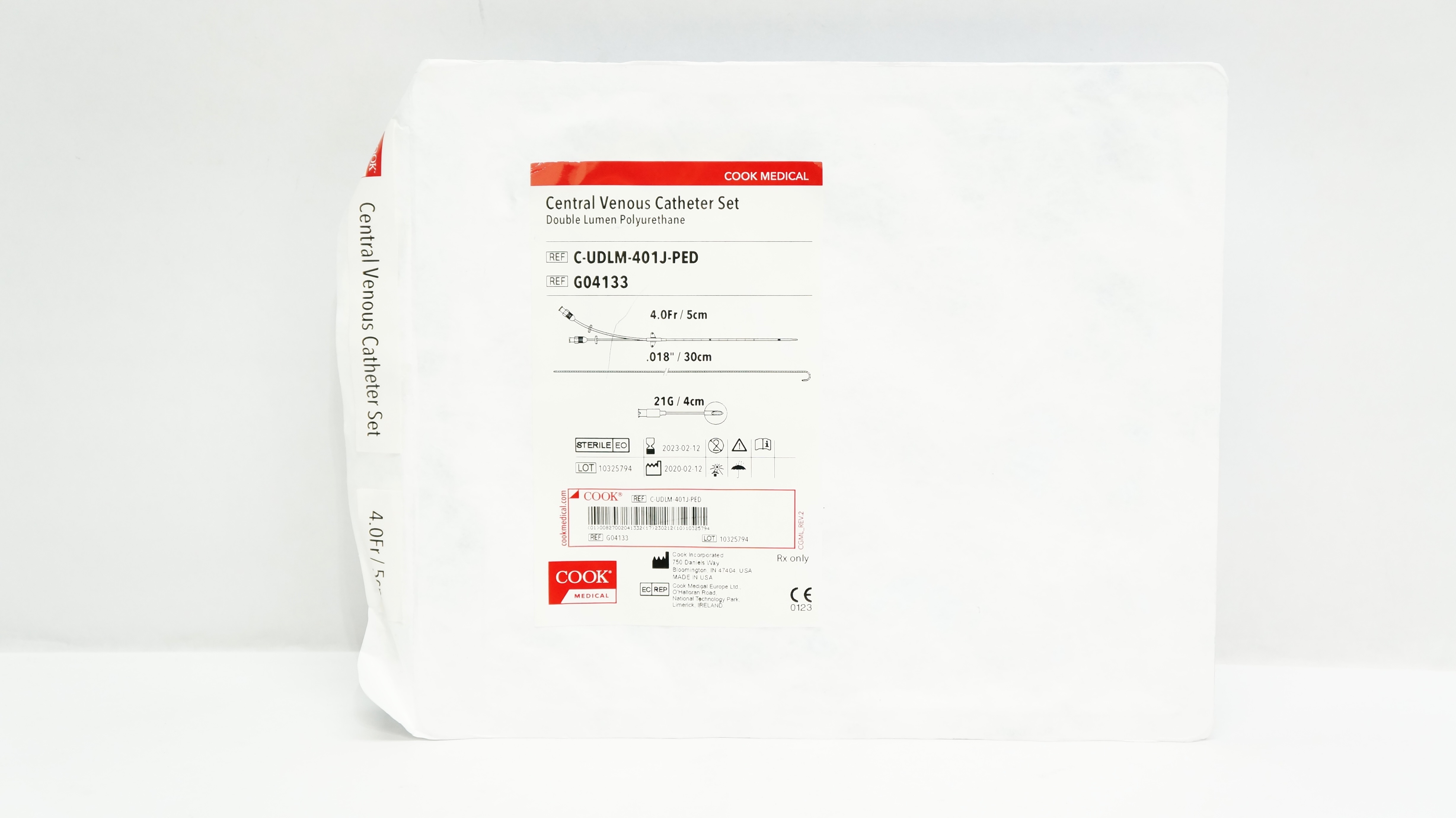 Cook Medical G04133 Central Venous Cath. Set 4.0Fr. x 21G x .018inch (x)