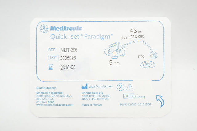 Unomedical MMT-396 Medtronic Quick-Set Paradigm 43in. 9mm (x)
