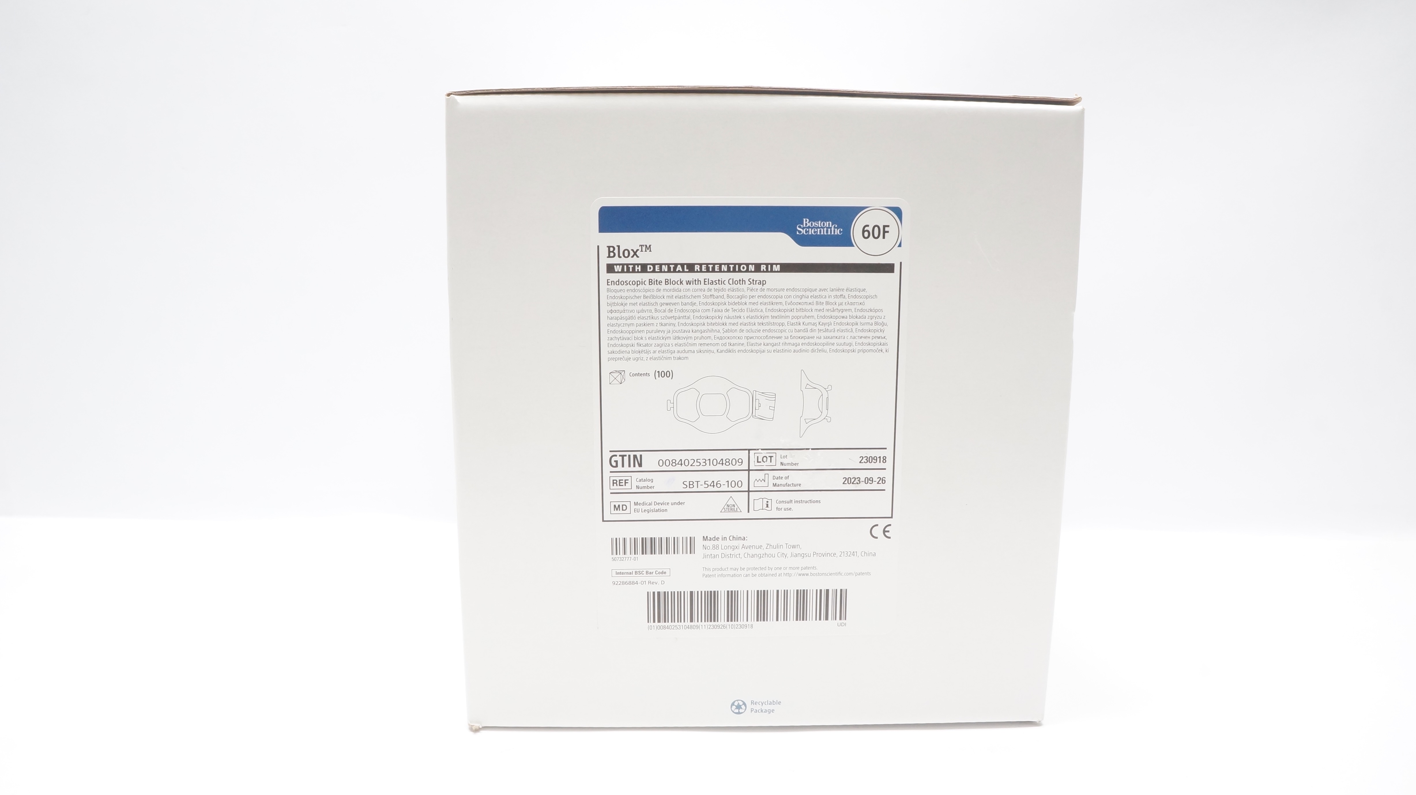 Boston Scientific SBT-546-100 Blox Endoscopic Bite Block 60F - Box of 100