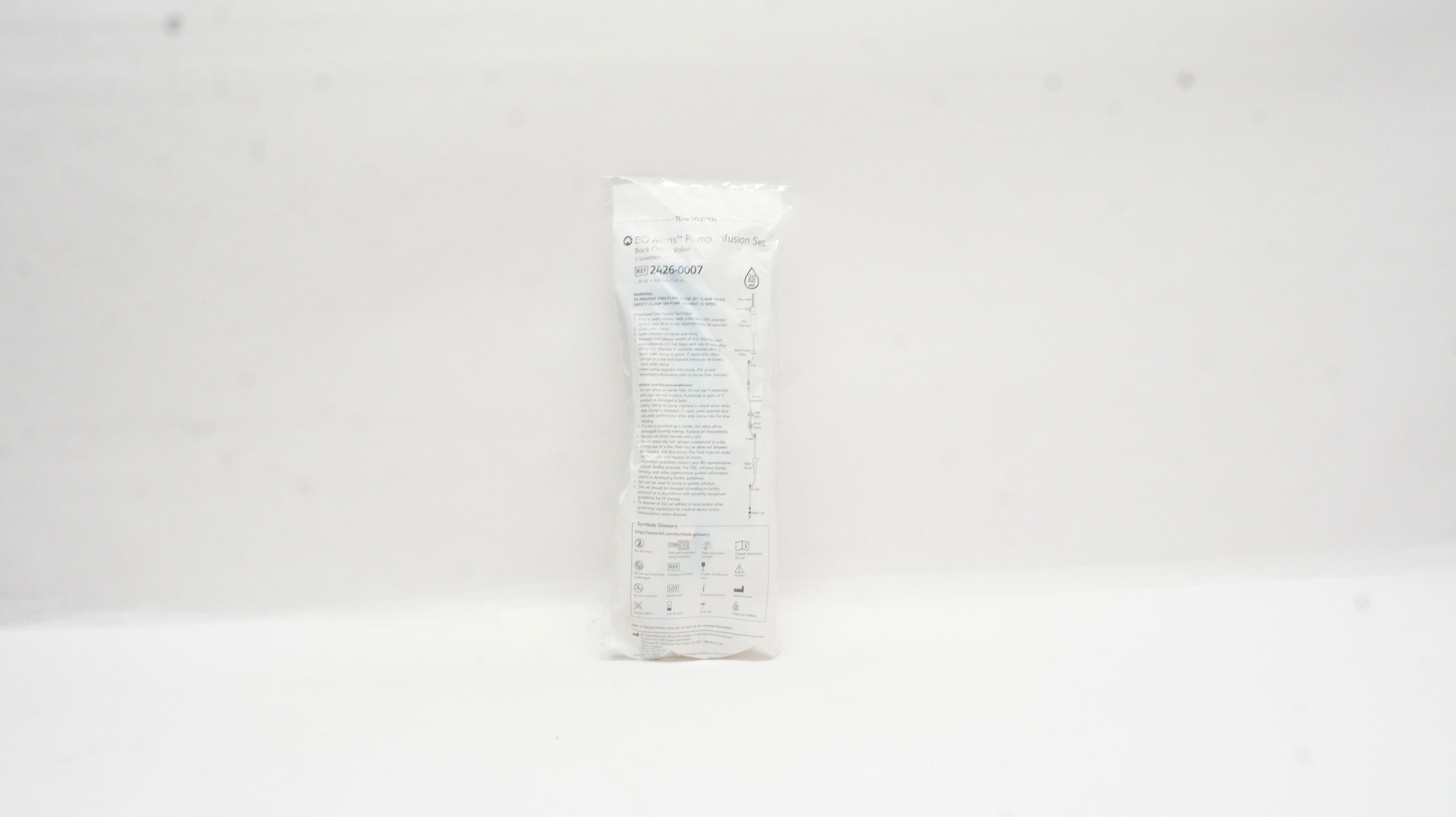 BD 2426-0007 Alaris Pump Infusion Set Back Check Valve 20mL, 126inch
