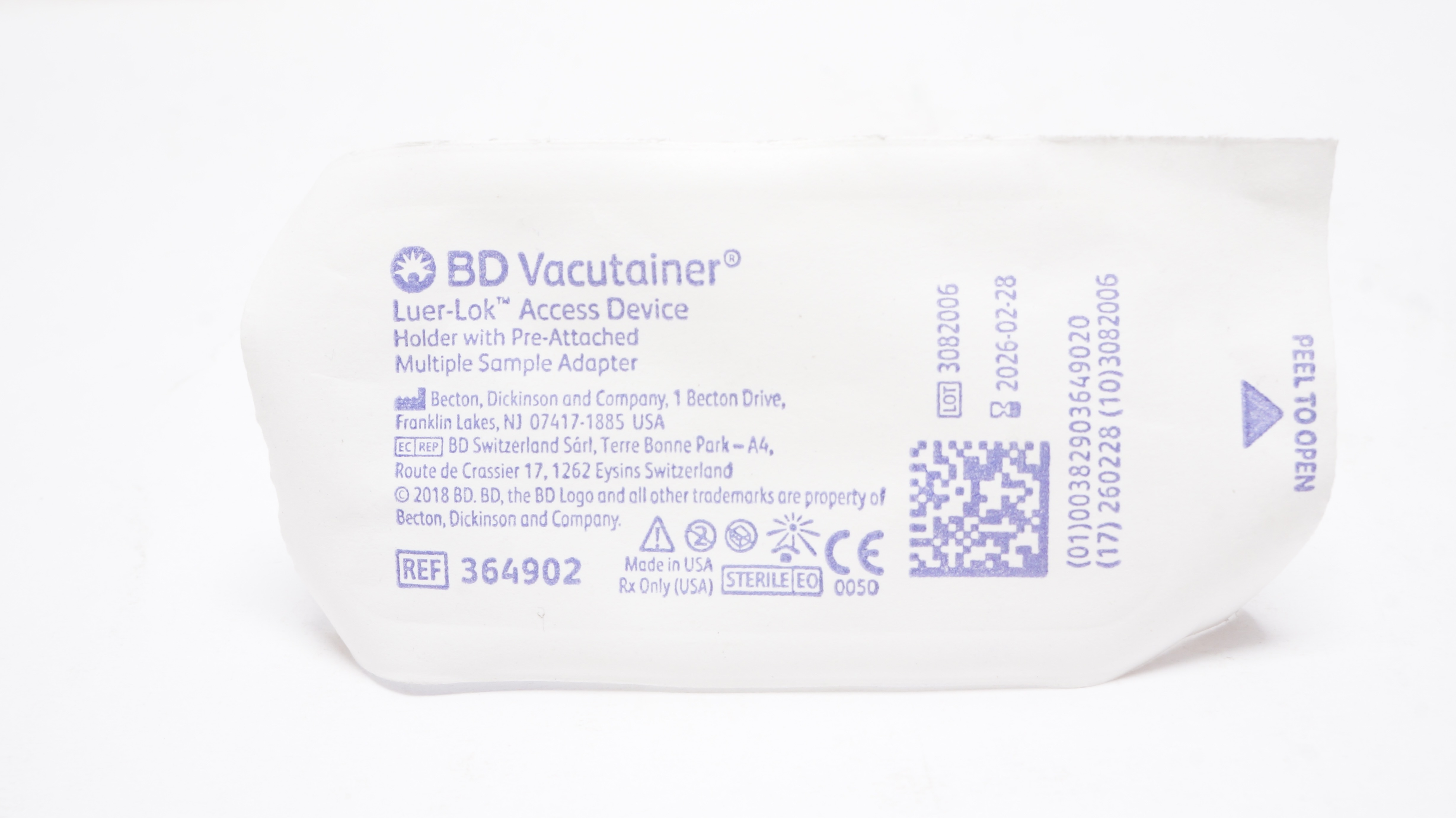 BD 364902 Vacutainer Luer-Lok Access Device Holder w/Multiple Sample Adapter