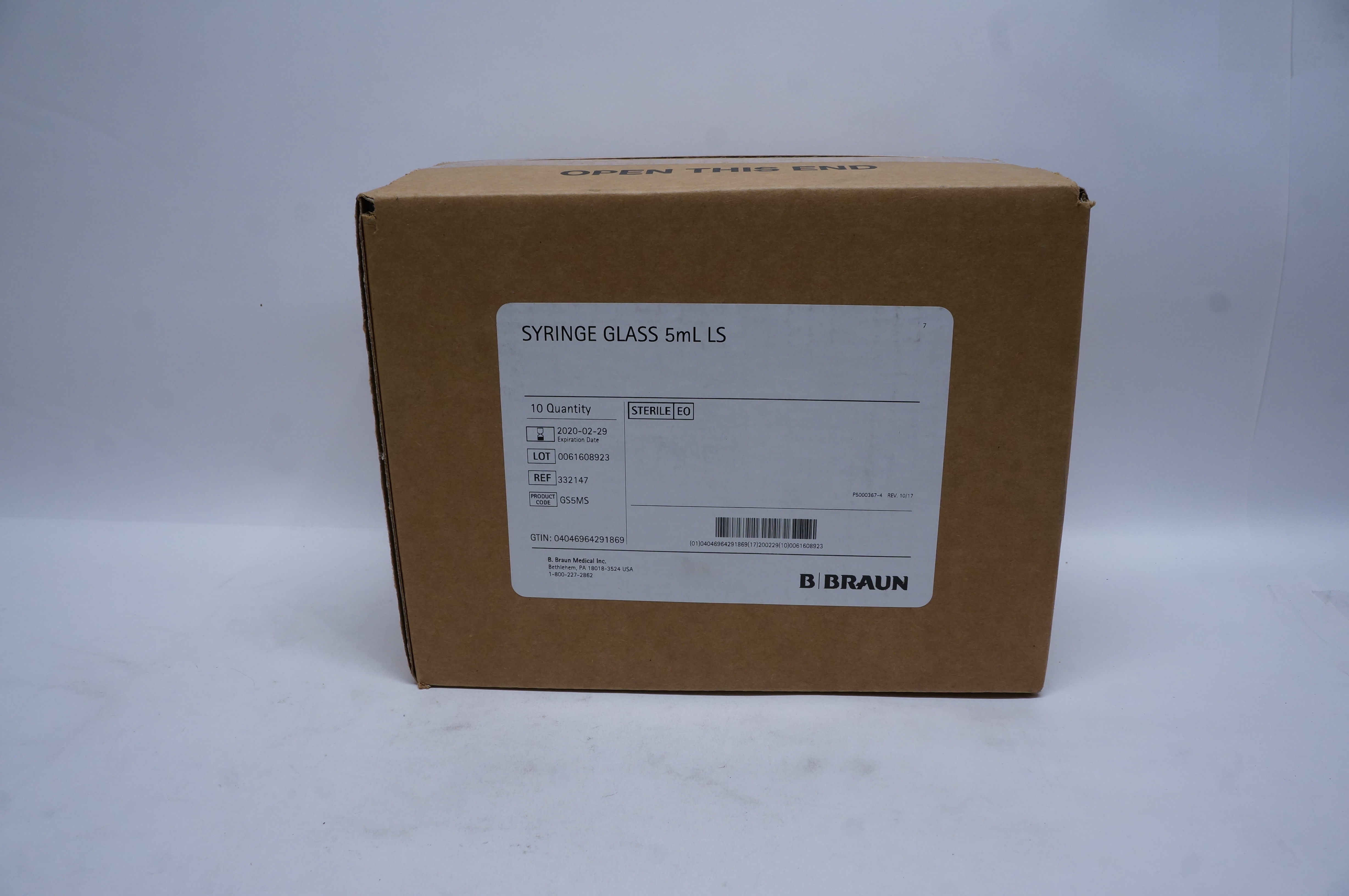 Braun 332147 Syringe Glass 5ml LS (x) - Box of 10