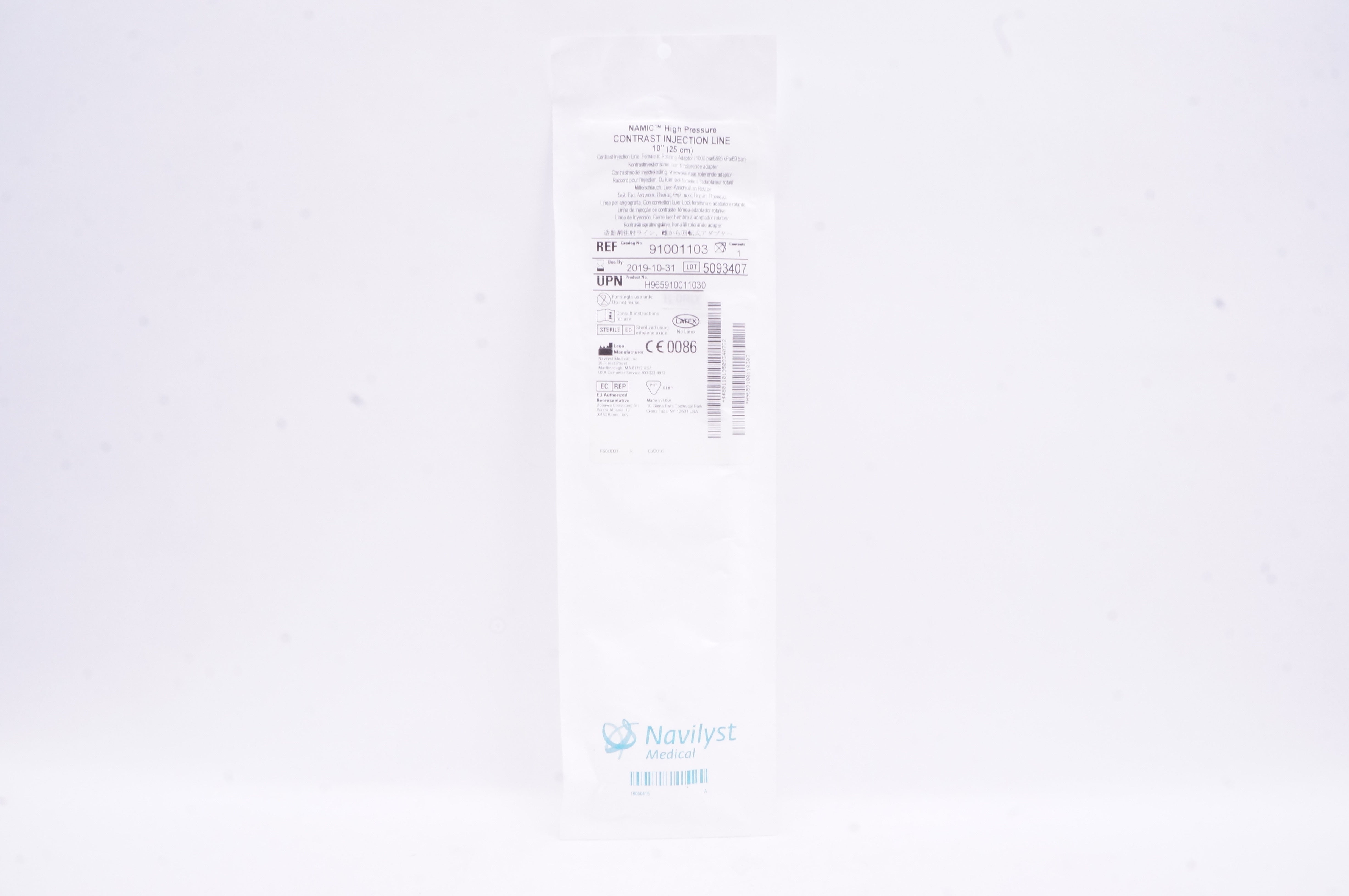 Navilyst Medical 91001103 Namic High Pressure Contrast Injection Line 10 inch (x)