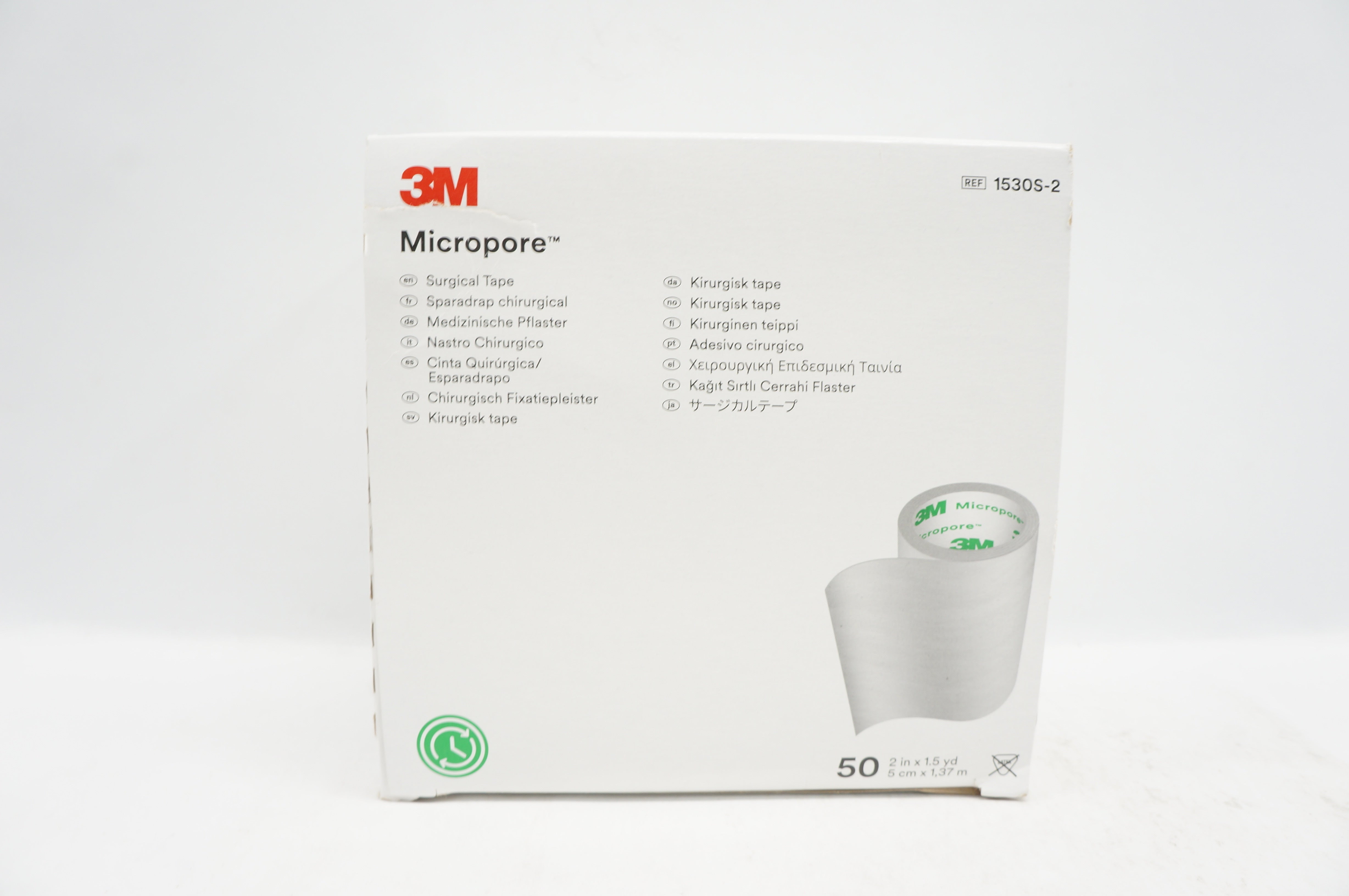 3M 1530S-2 Micrpore Surgical Tape 2inch x 15yd. - Box of 50