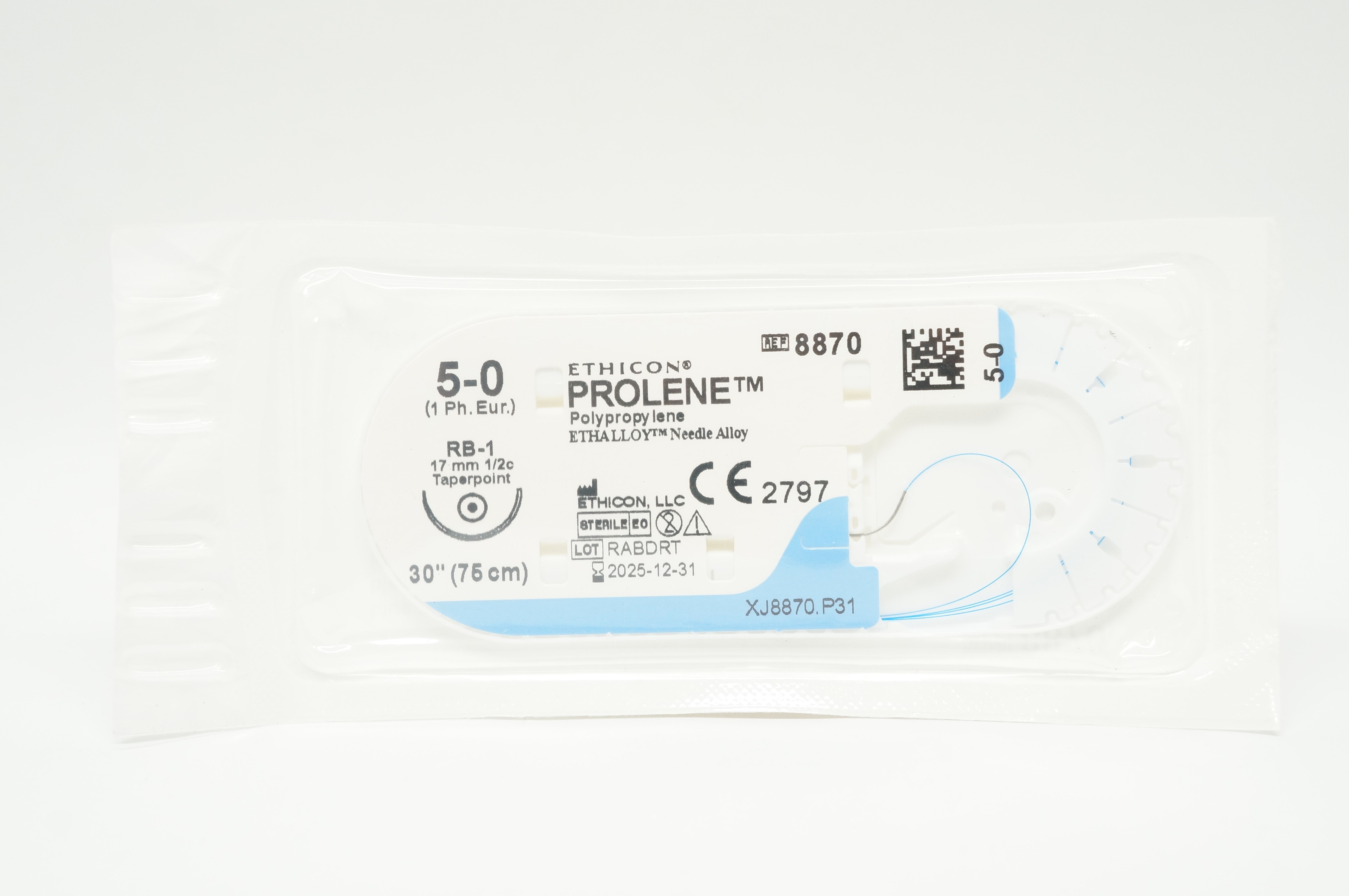 Ethicon 8725 5-0 PROLENE Polypropylene Stre C-1 13mm 3/8c Taperpoint, 24inch