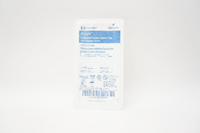 Covidien 36524 Argyle Graduated Suction Catheter Tray w/Chimney Valve 5Fr/Ch