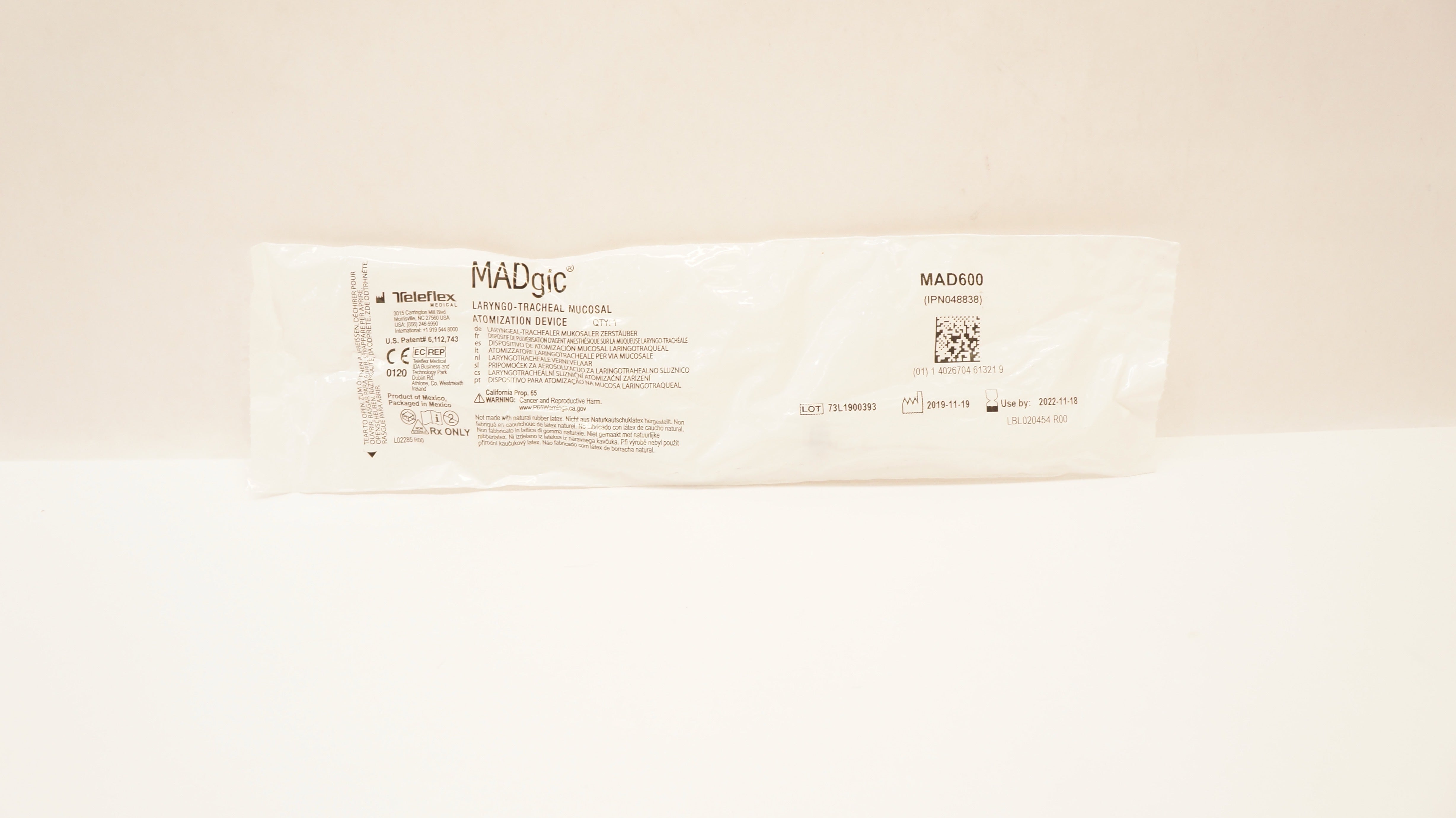 Teleflex MAD600 MADgic Laryngo-Tracheal Mucosal Atomization Device (x)