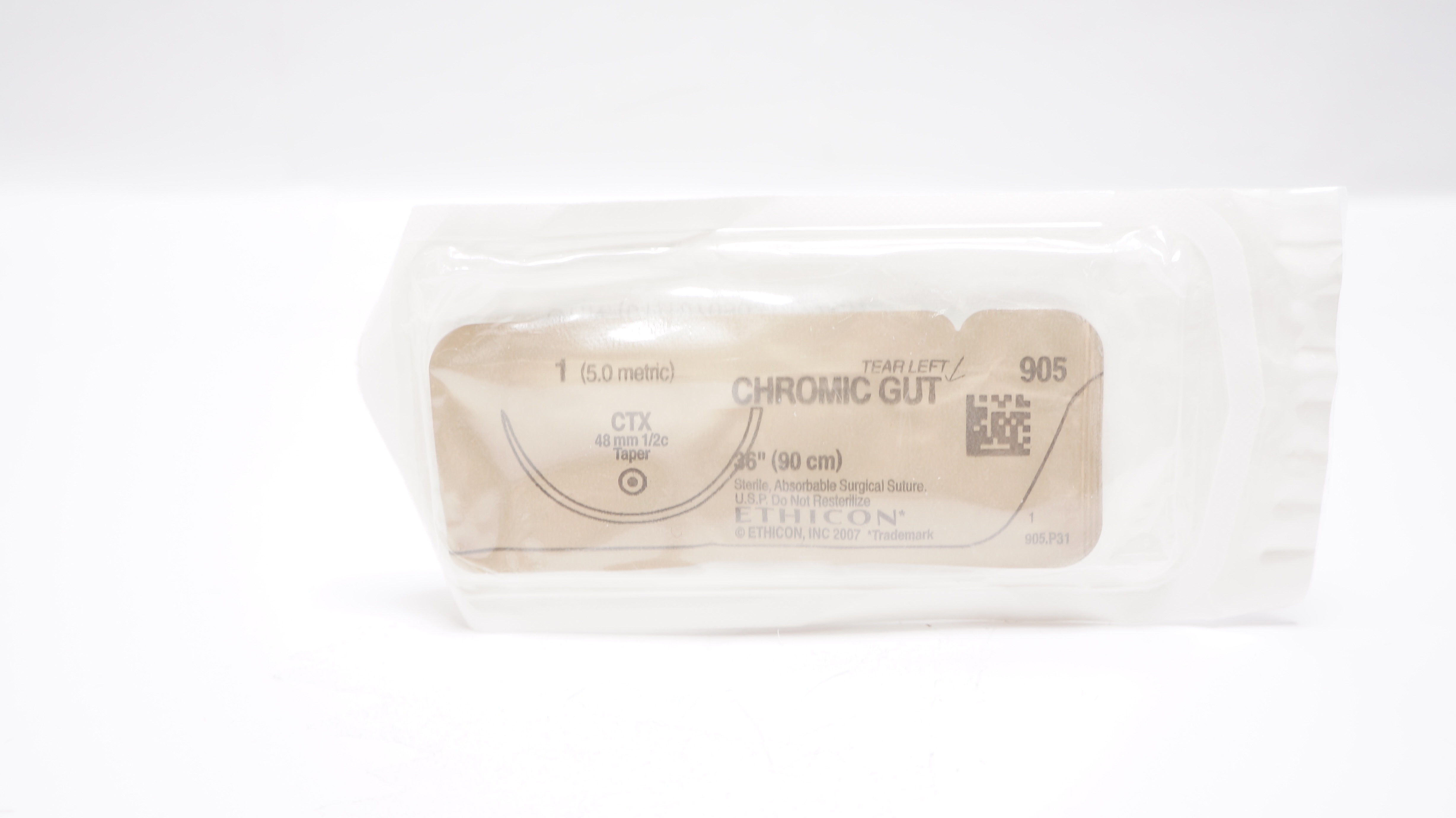 Ethicon 905 1 Chromic Gut CTX 48mm 1/2c Taper, 36inch (x)