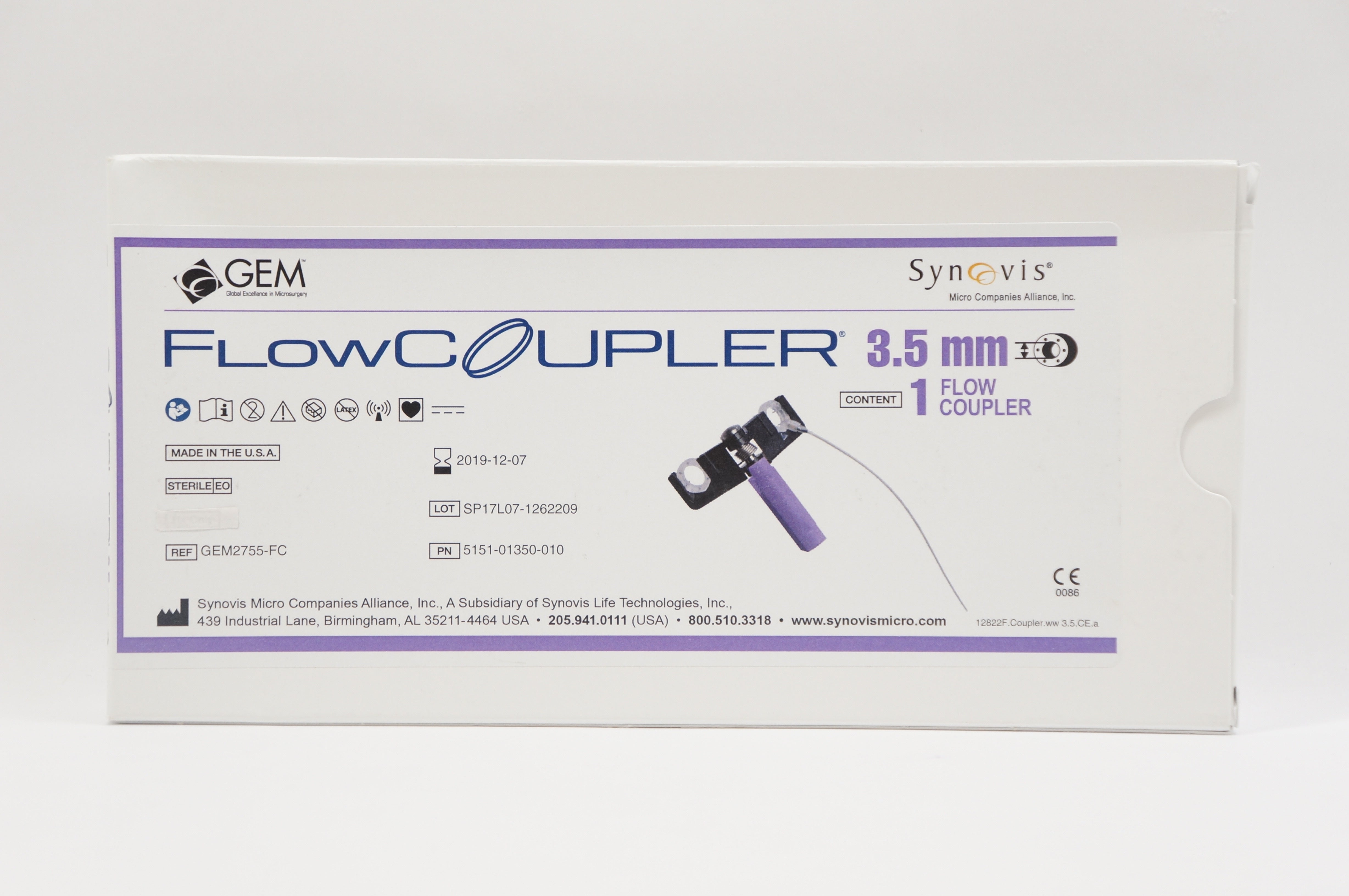 Synovis GEM2755-FC GEM FlowCoupler, 3.5 mm (x)