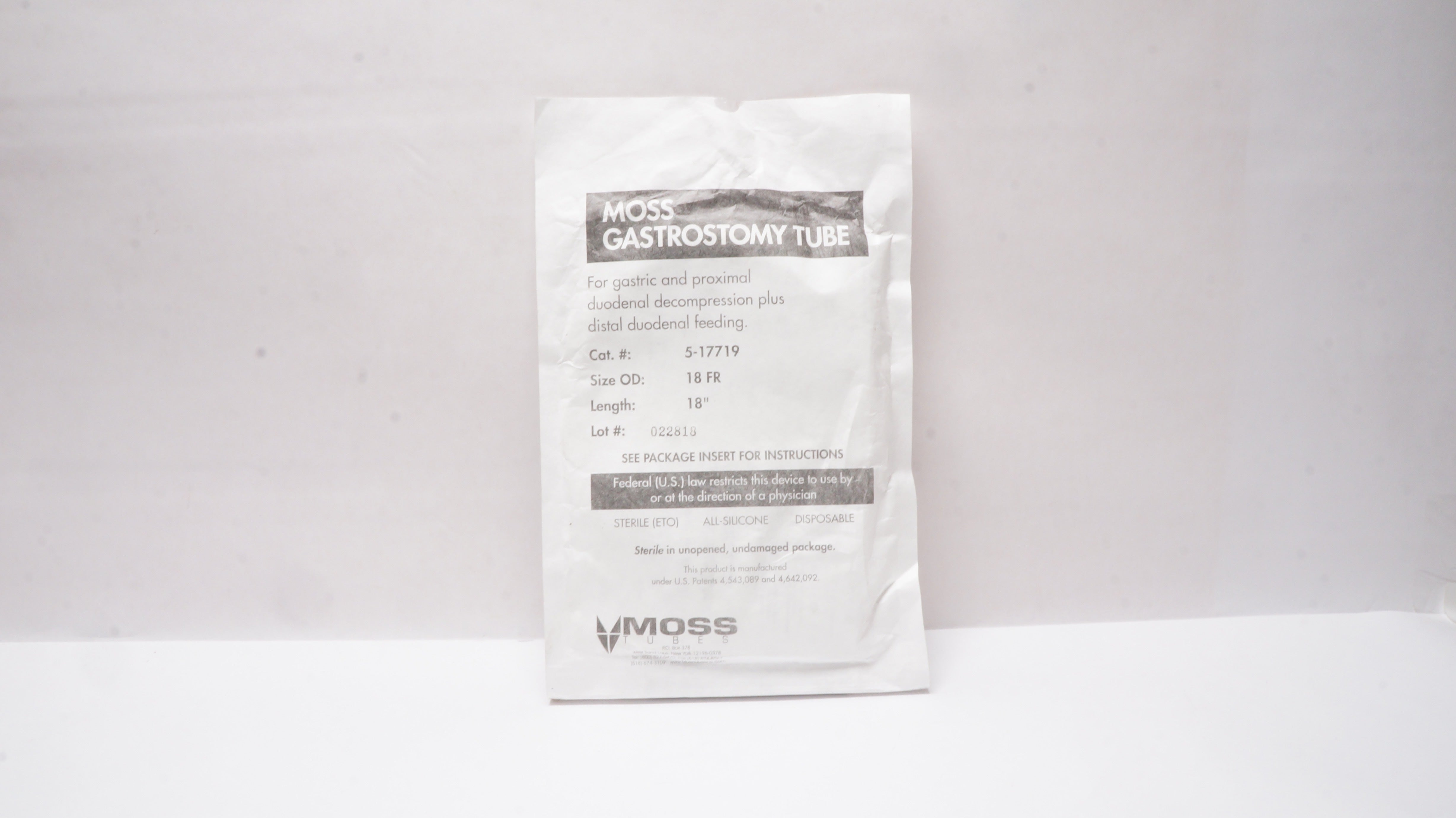 Moss 5-17719 Gastrostomy Tube 18Fr. x 18 inch (x)